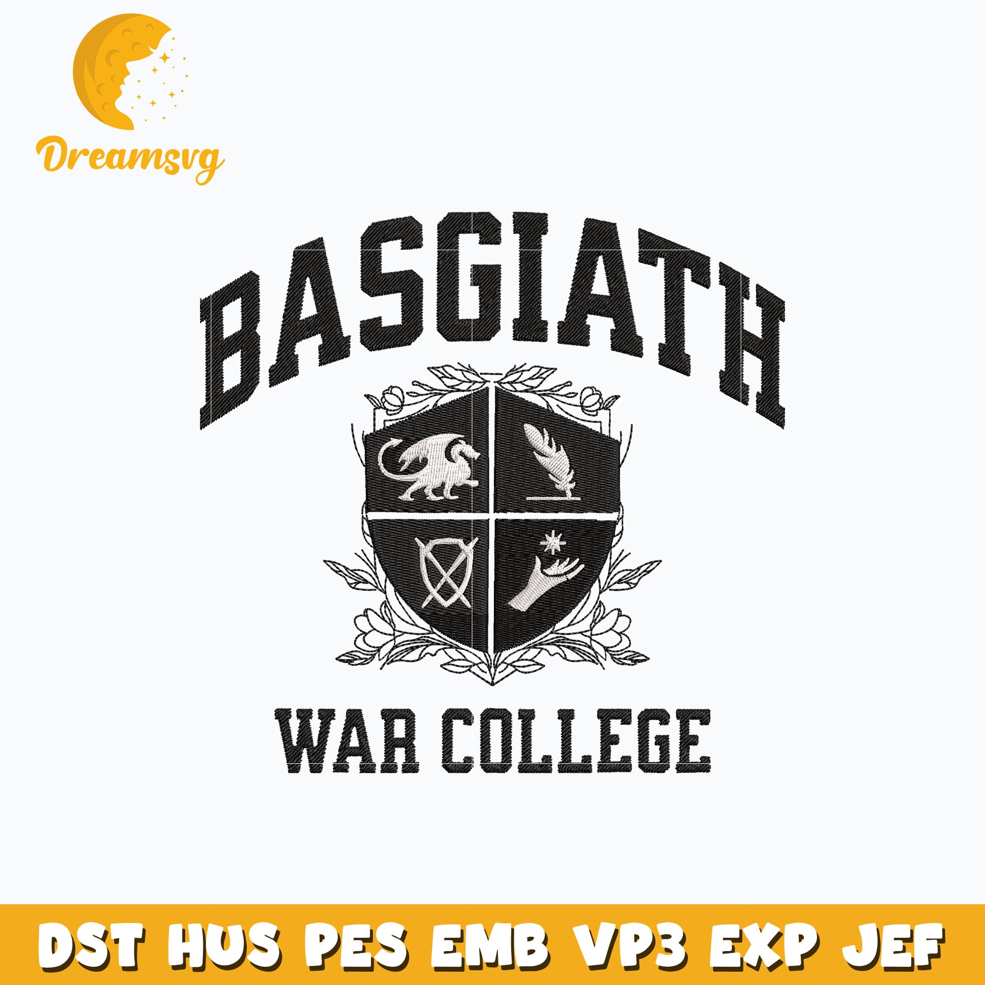 Basgiath war college design embroidery DreamSVG Store
