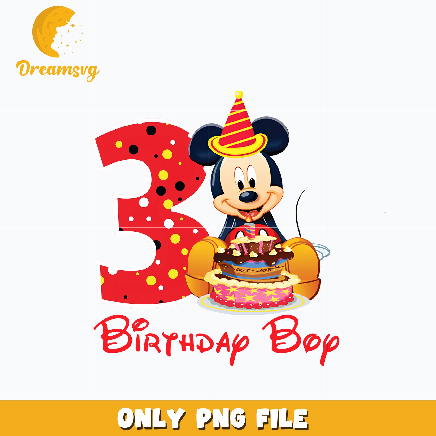 Mickey Mouse 3rd birthday boy Png