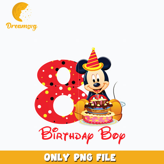 Mickey Mouse 8th birthday boy Png