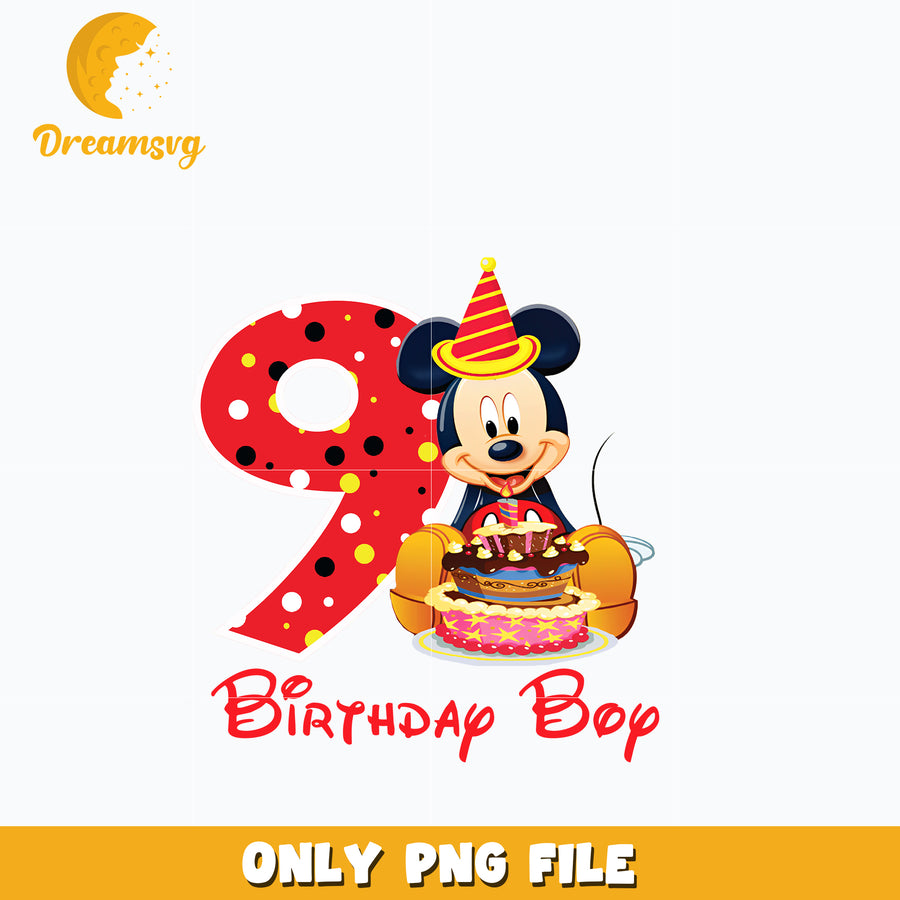 Mickey Mouse 9th birthday boy Png