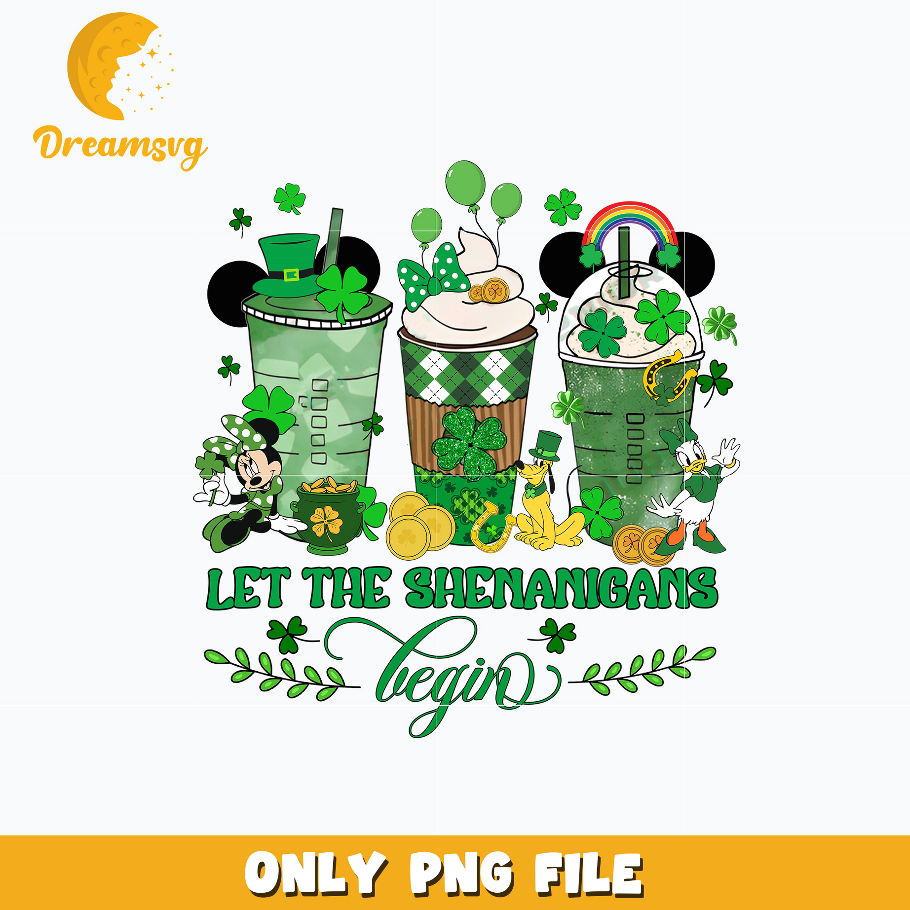 Minnie let the shenanigans patrick's day png