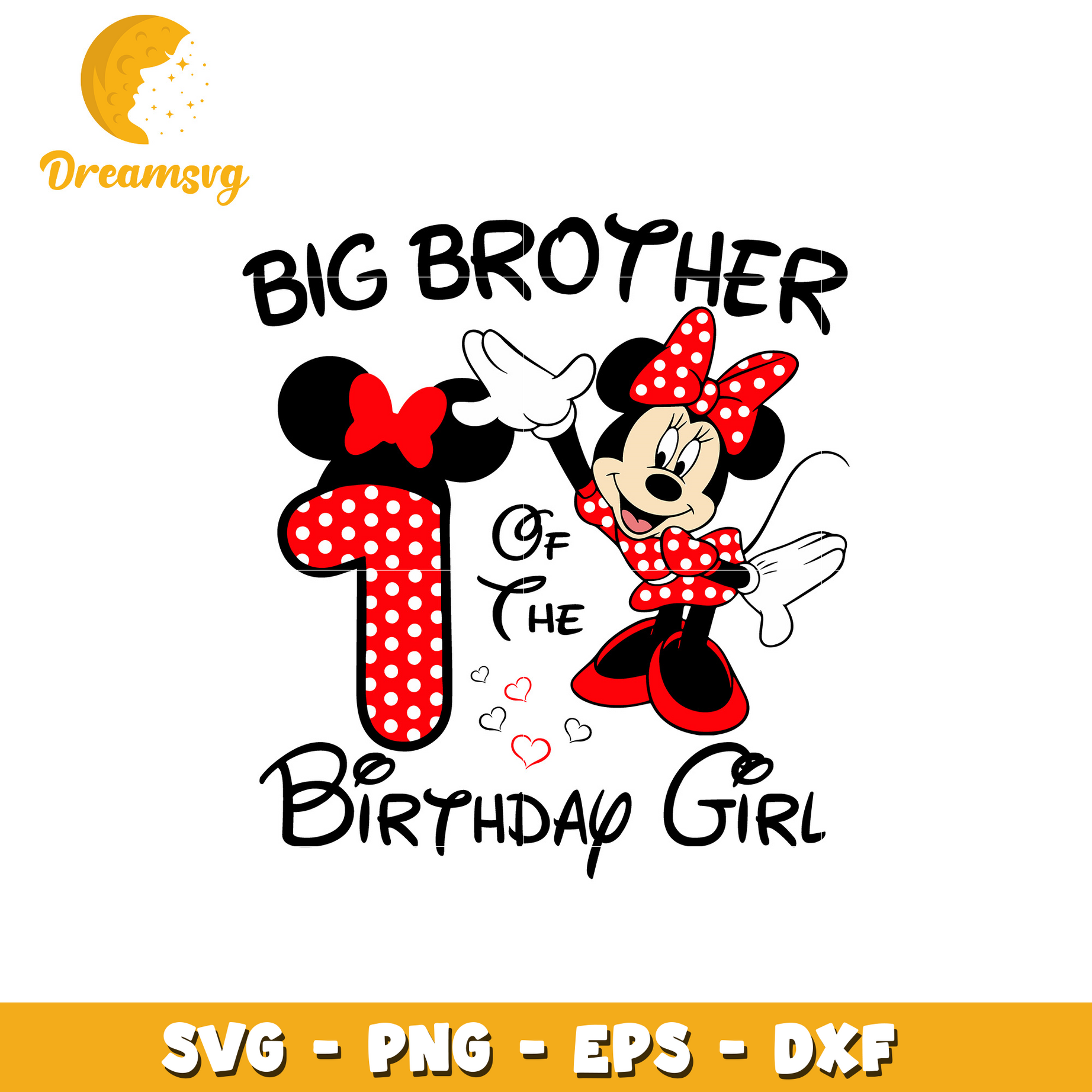 Minnie big brother of the birthday girl svg