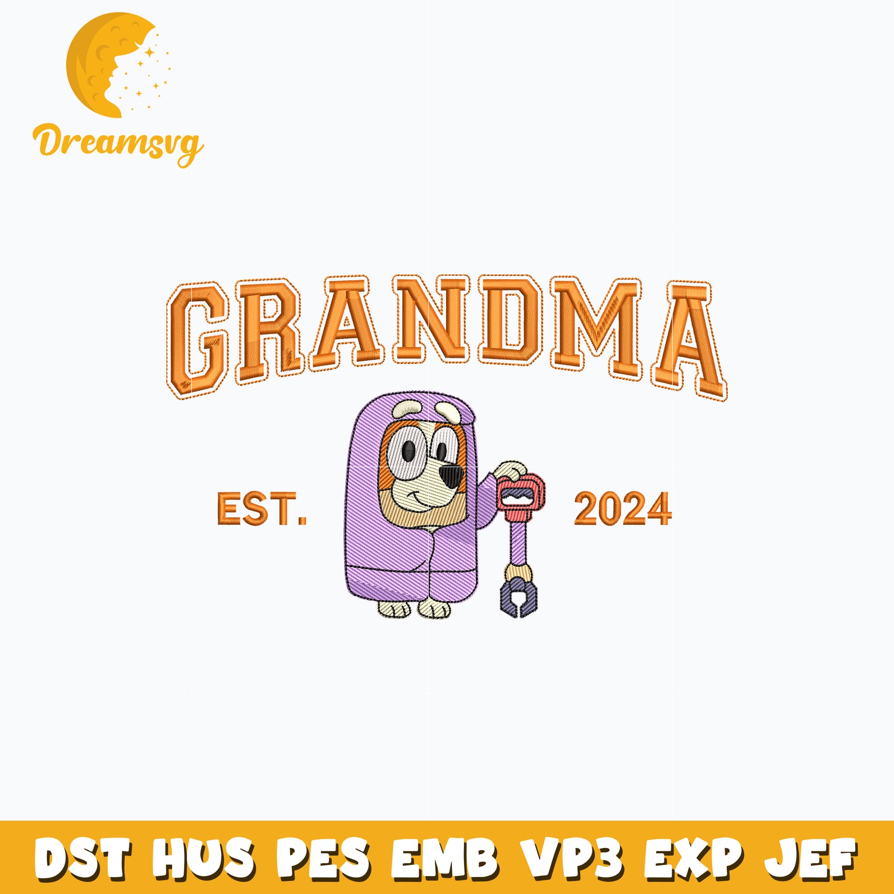 Bingo grandma est 2024 embroidery design