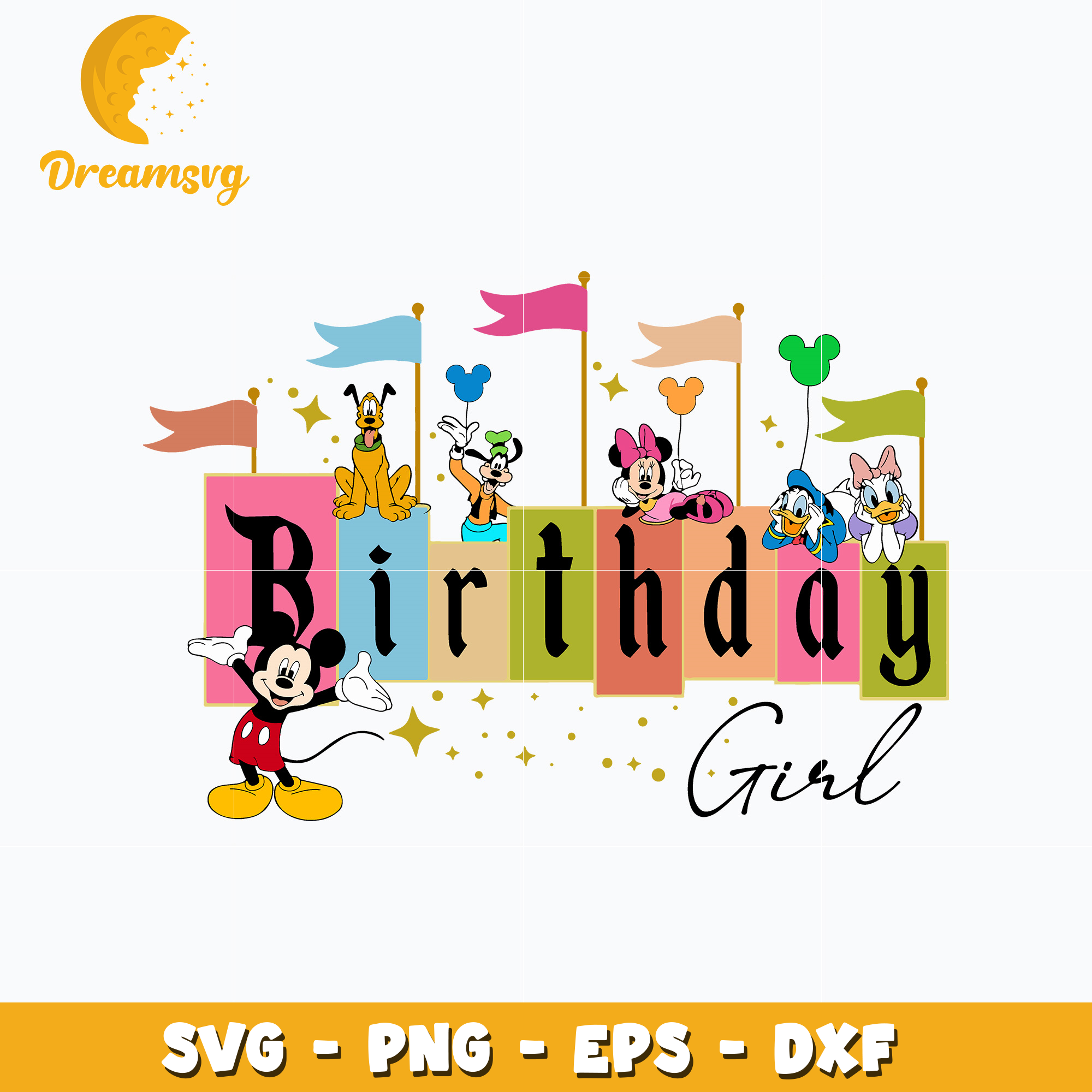 Mickey mouse friends birthday girl svg