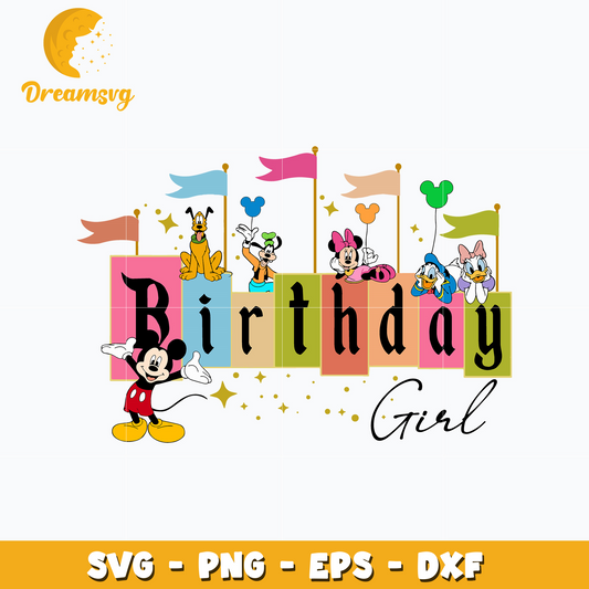 Mickey mouse friends birthday girl svg