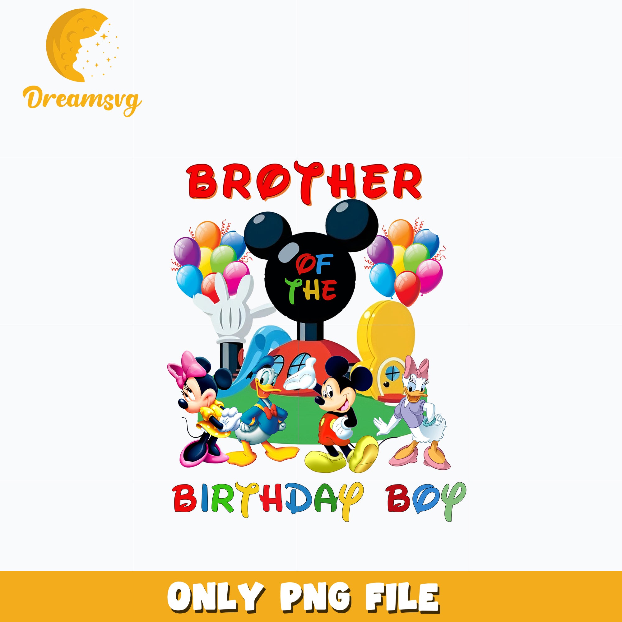 Brother of the birthday girl Png, Mickey family Png