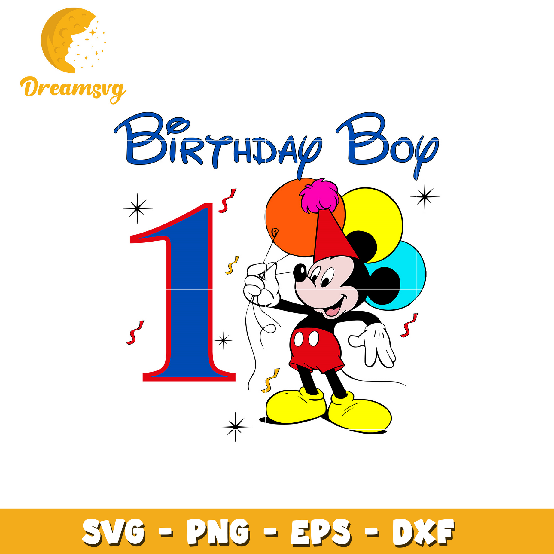 Mickey of the birthday boy svg