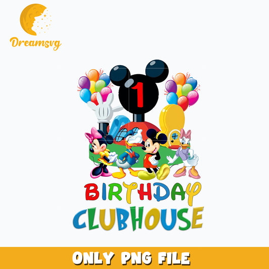 Mouse Balloon Party 1st Birthday Png