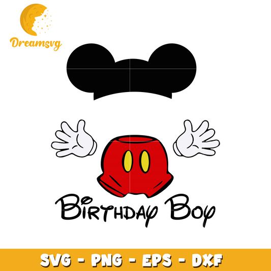 Mickey mouse disney birthday boy svg