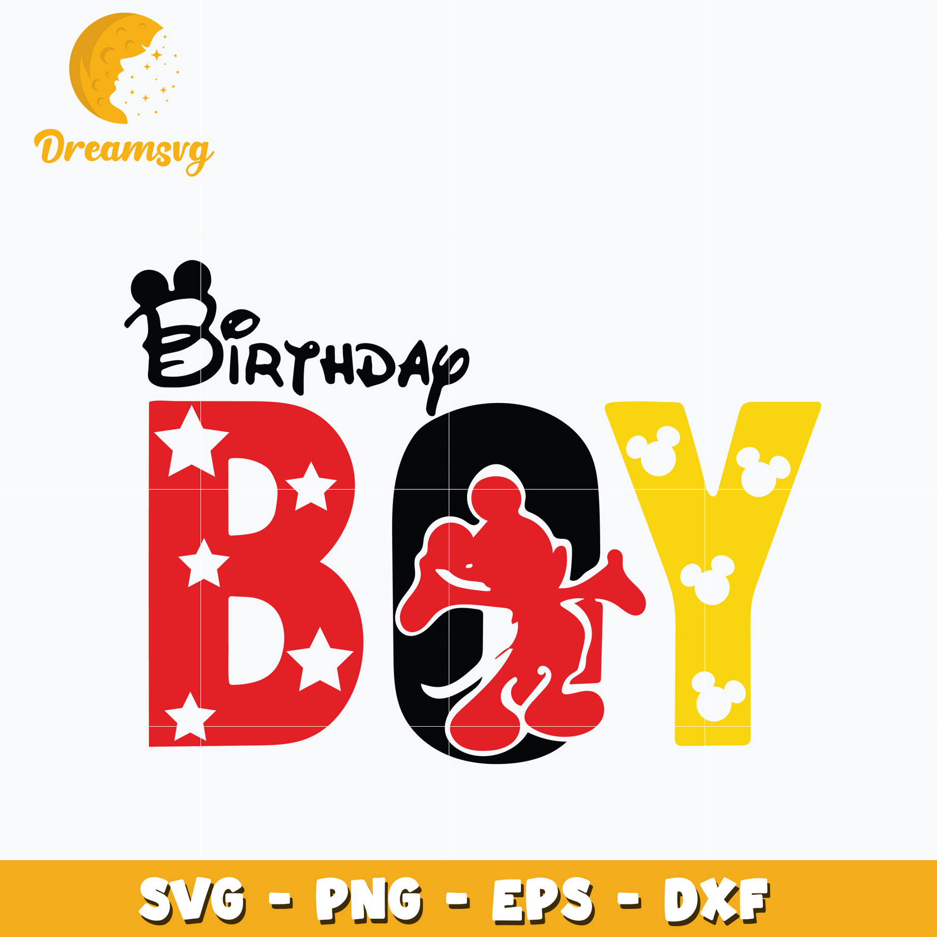 Mickey Mouse birthday boy Svg