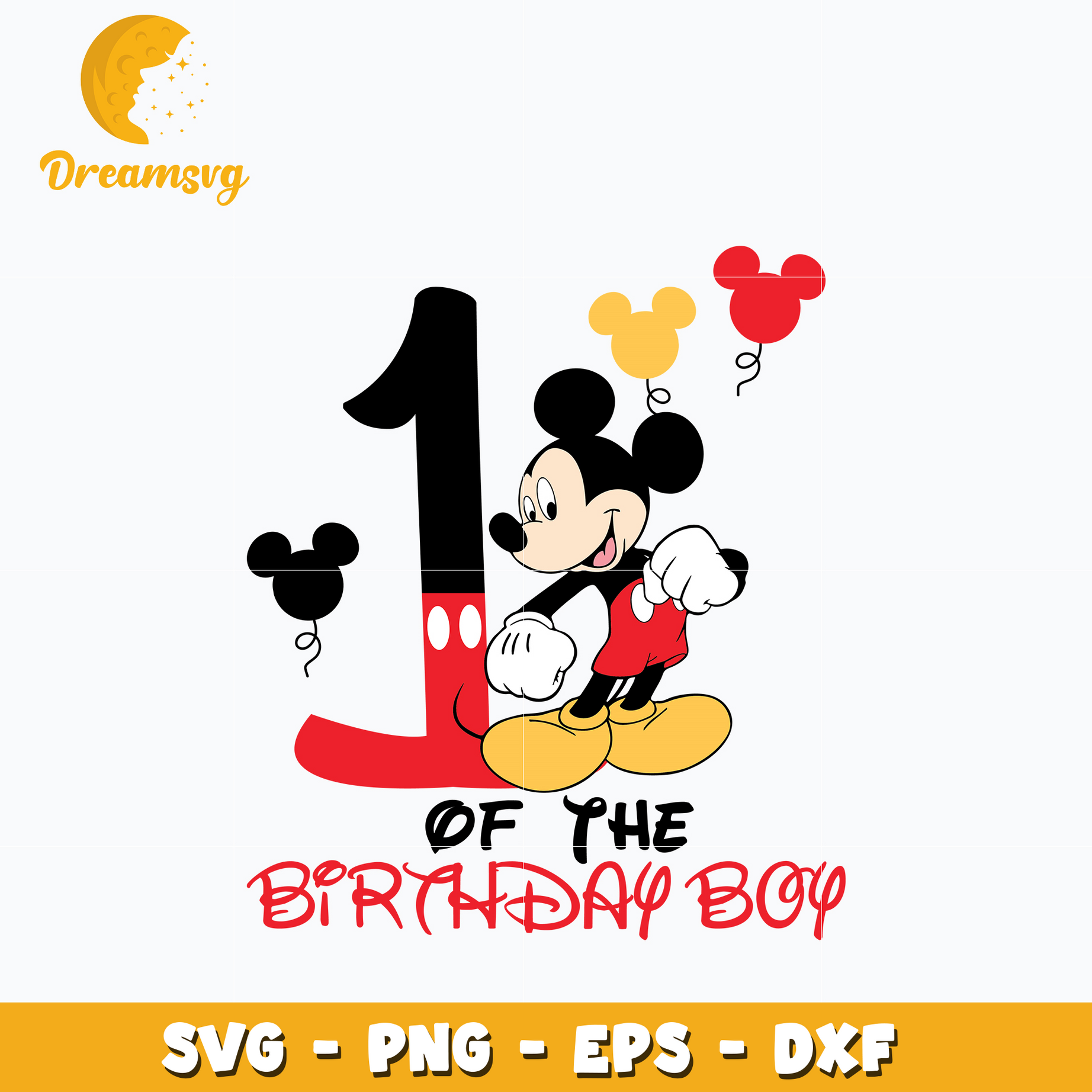 Mickey Mouse 1st of the birthday boy Svg