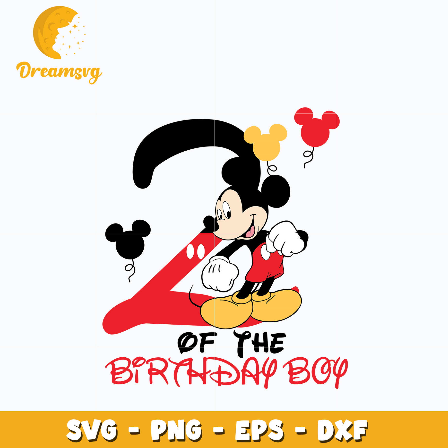 Mickey Mouse 2nd of the birthday boy Svg