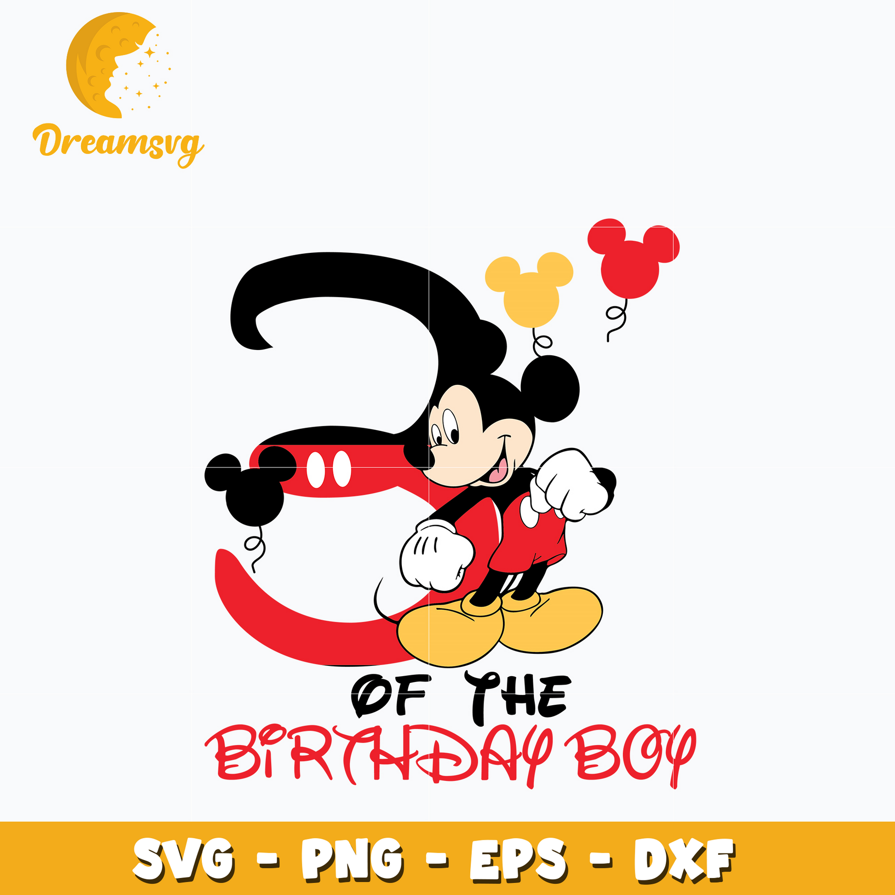 Mickey Mouse 3rd of the birthday boy Svg