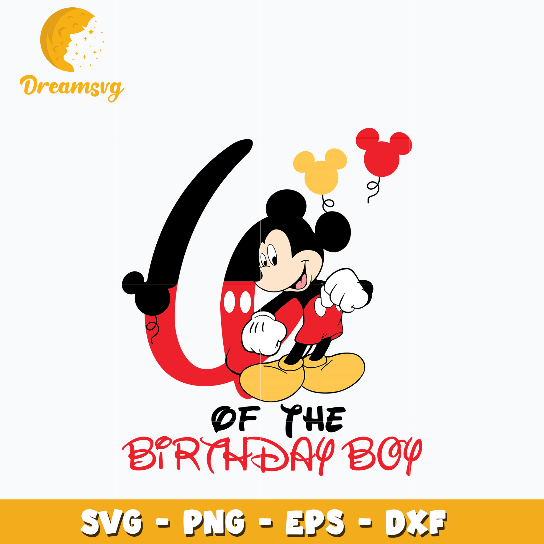 Mickey Mouse 6th of the birthday boy Svg