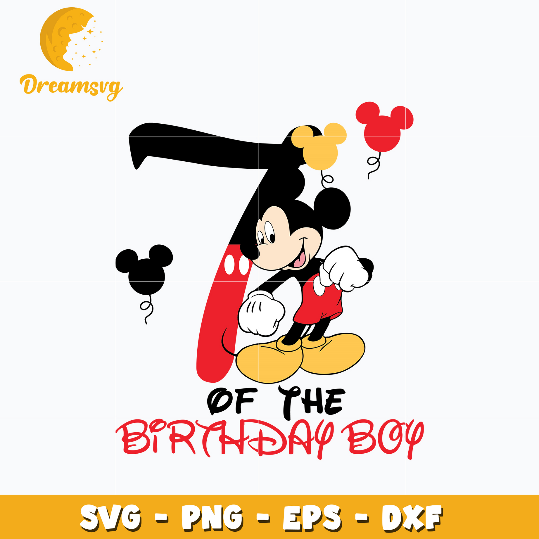 Mickey Mouse 7th of the birthday boy Svg