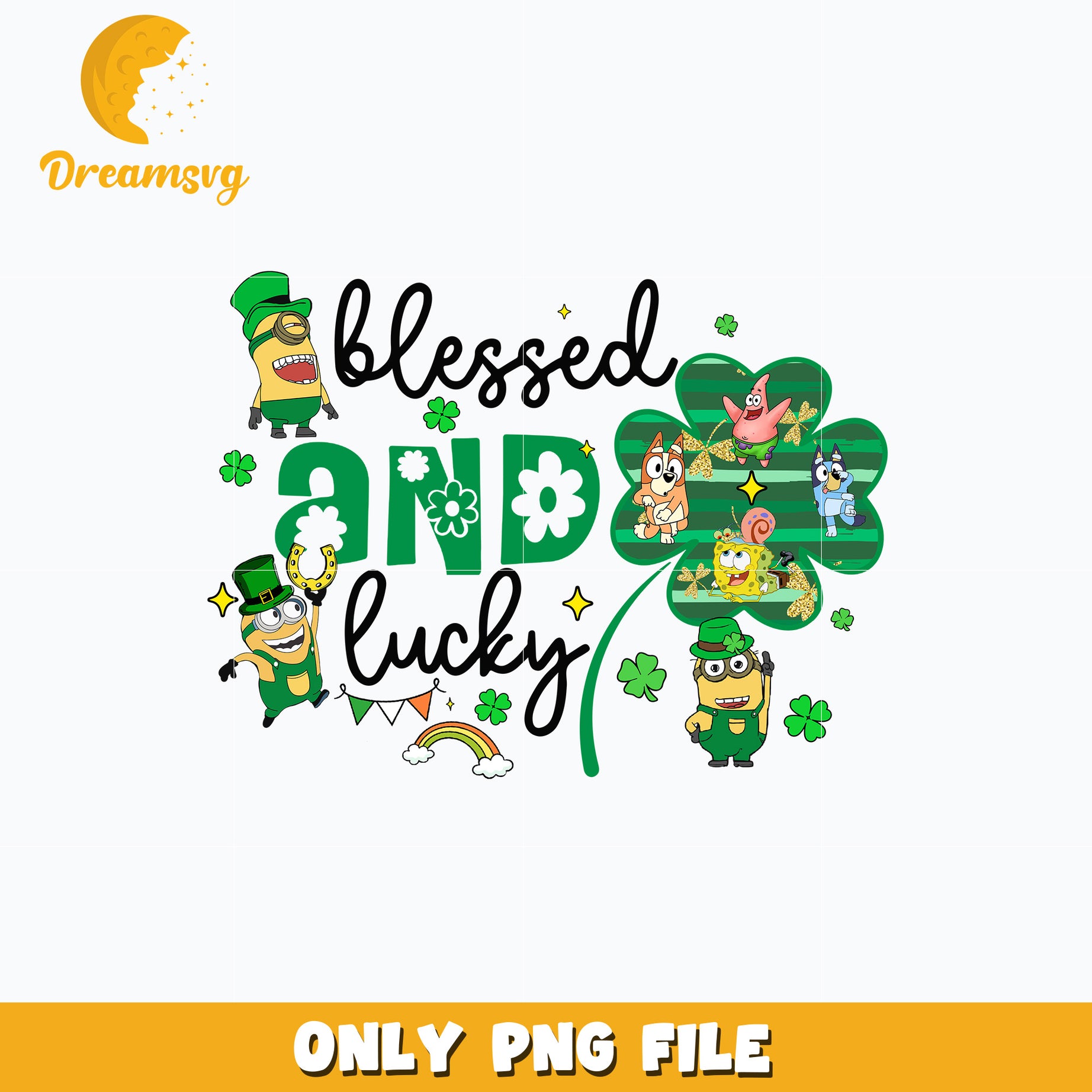 Cartoon blessed and lucky patrick's day Png