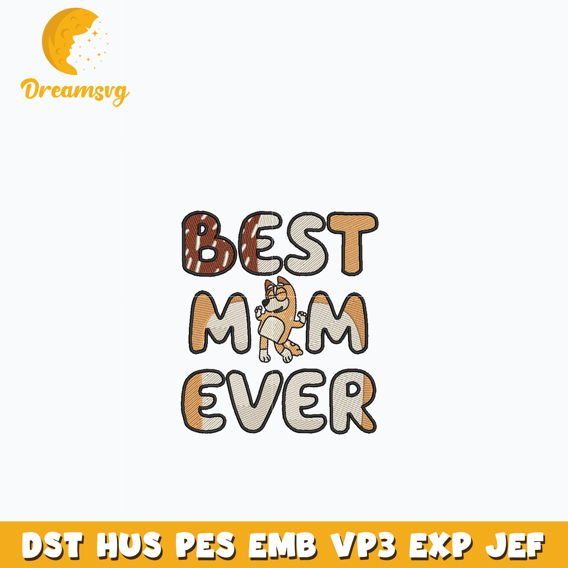 Bingo best mom ever embroidery design