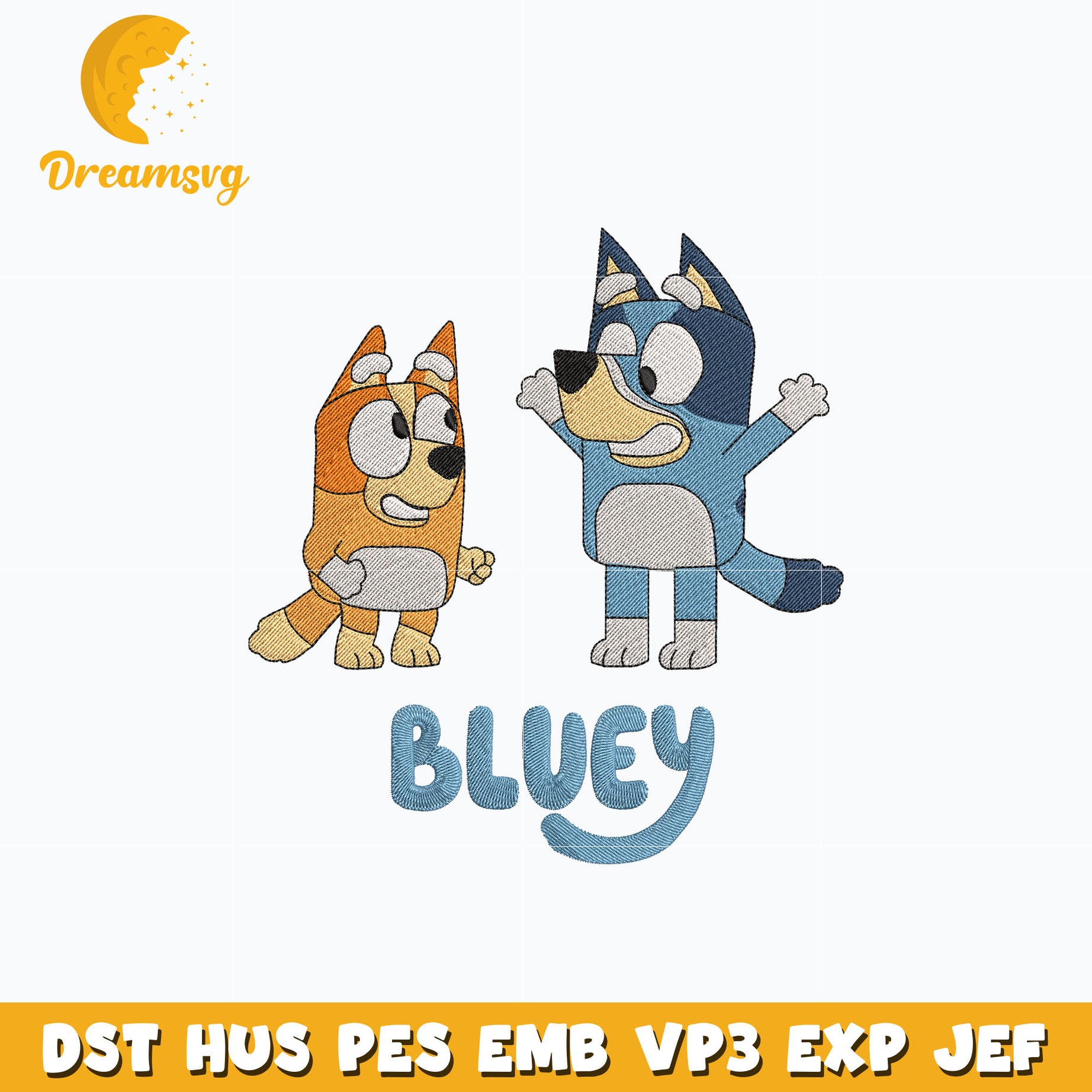 Bluey bingo dog cartoon embroidery