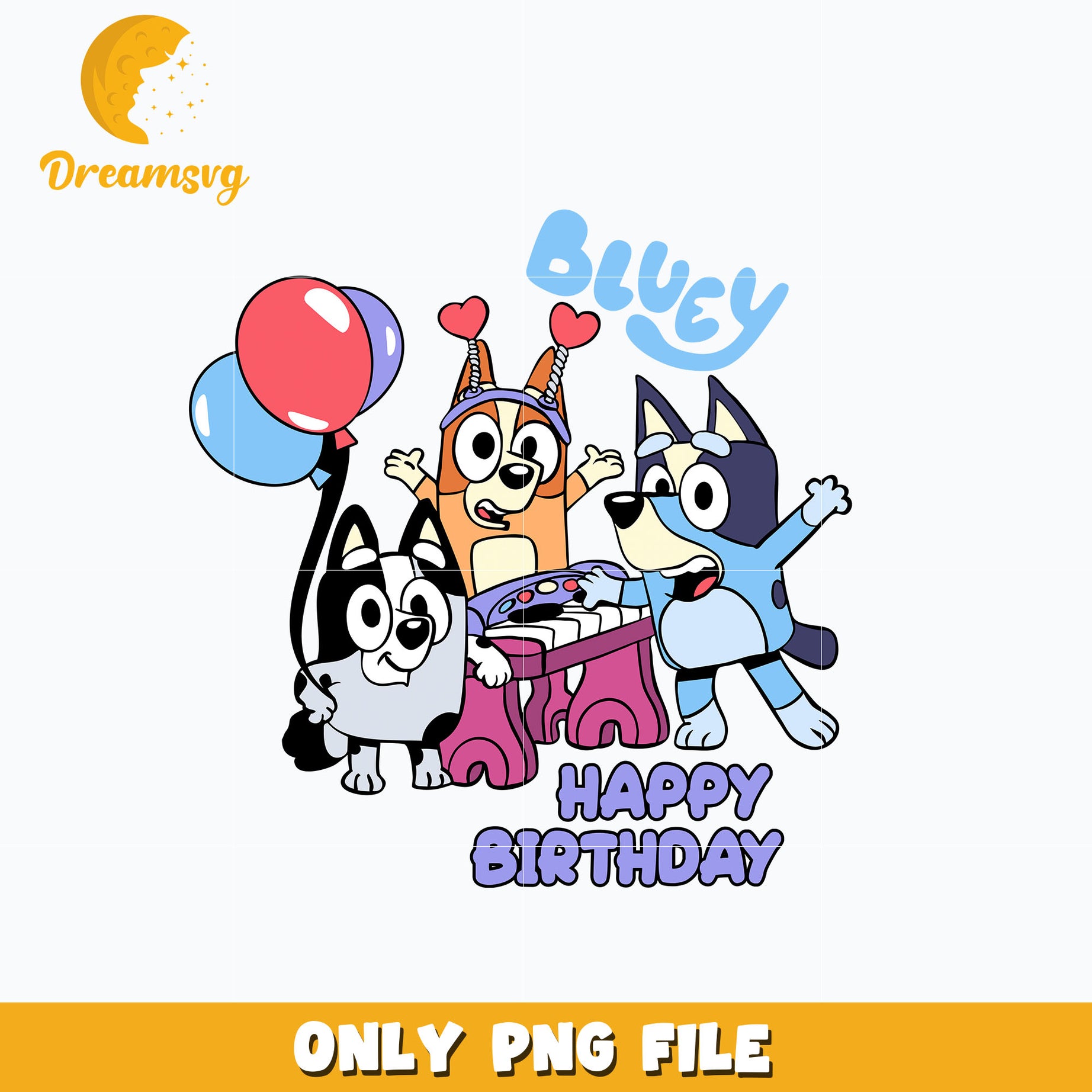 Bluey friends  happy birthday png