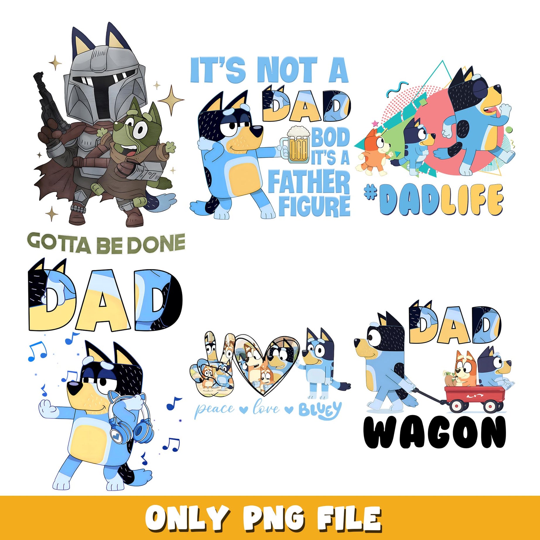 Bundle Bluey Dog Dad  png, Bluey bundle png, cartoon png 