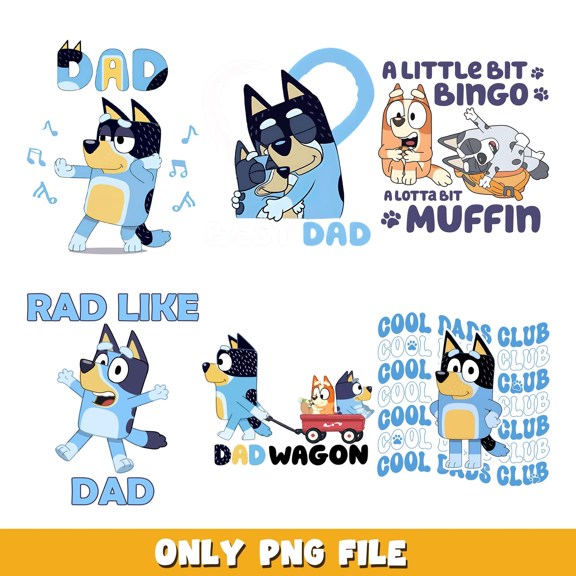 Bluey and friends Dad png,Bluey bundle png, cartoon png  