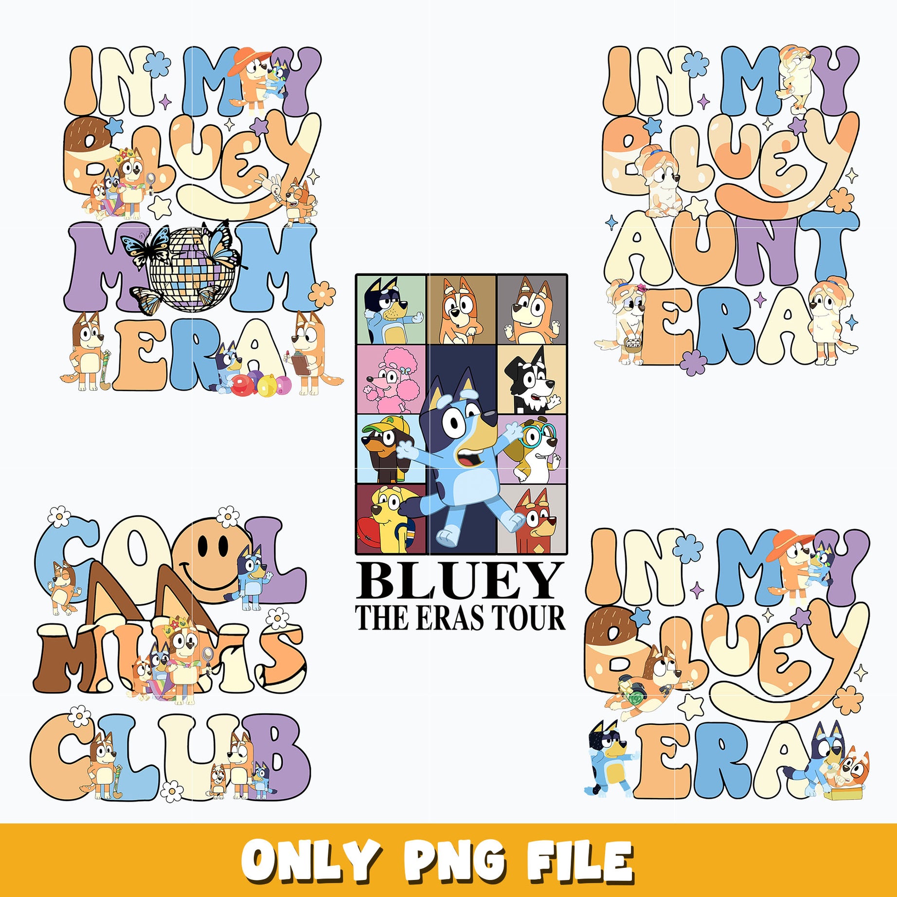 In My Bluey Era bundle png, bluey dog png, Digital download