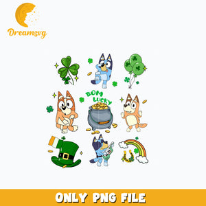 Bluey Bom Lucky st patrick's day Png