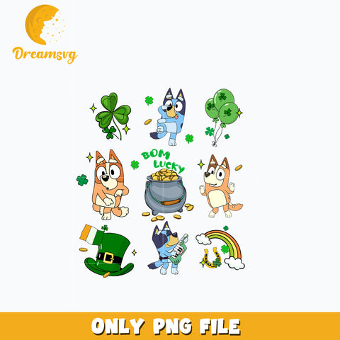 Bluey Bom Lucky st patrick's day Png