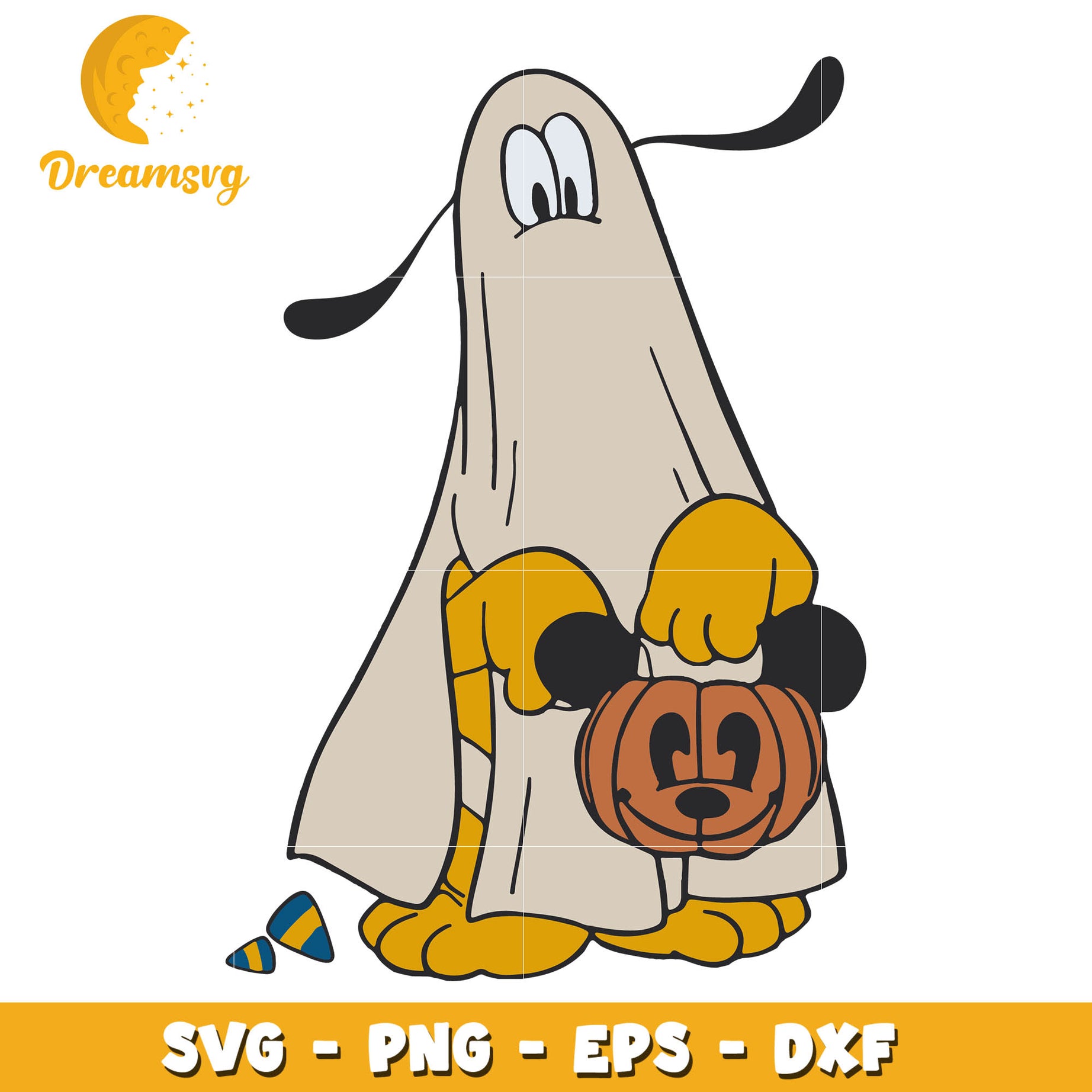 Goofy Ghost Halloween Pumpkin svg