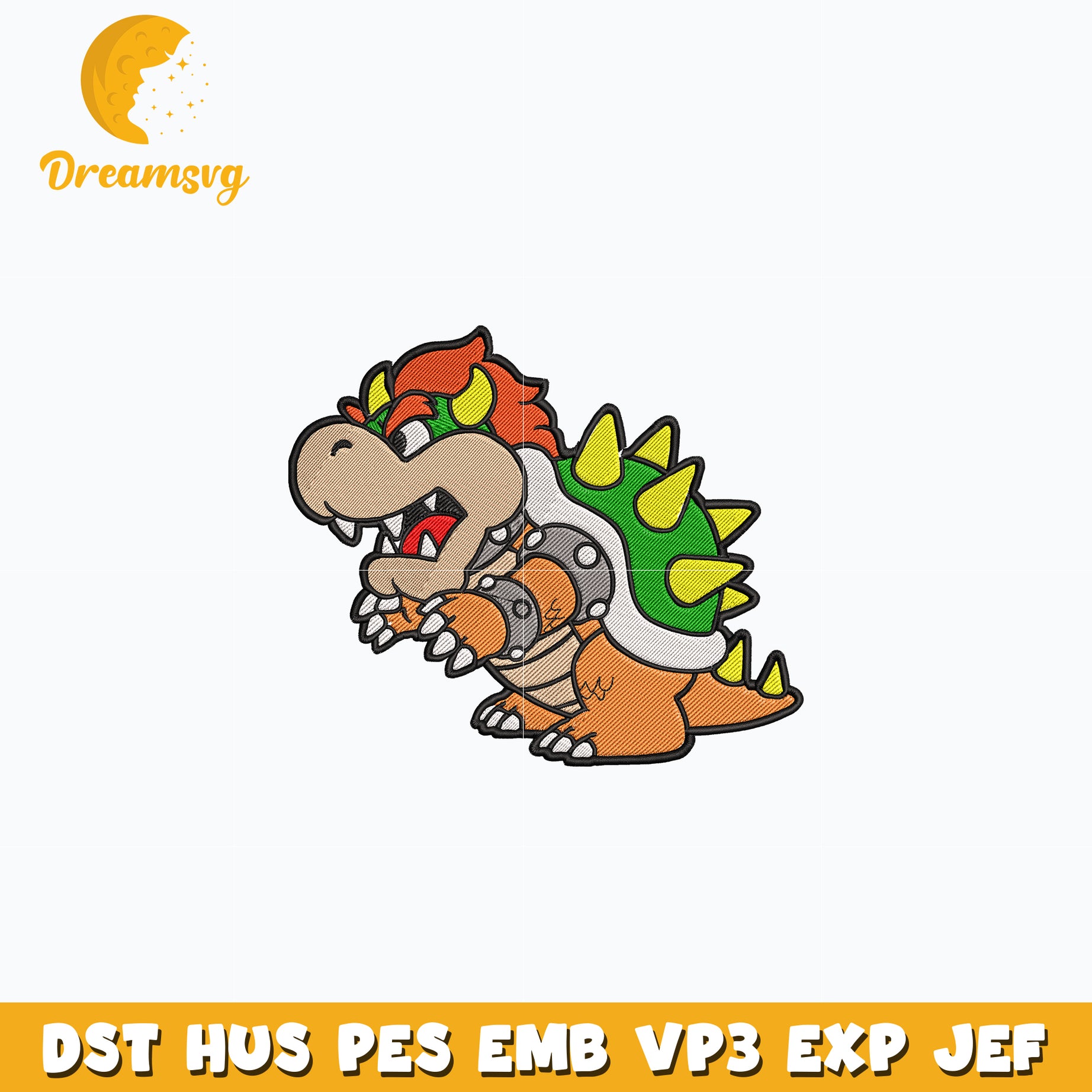 Paper Bowser embroidery design