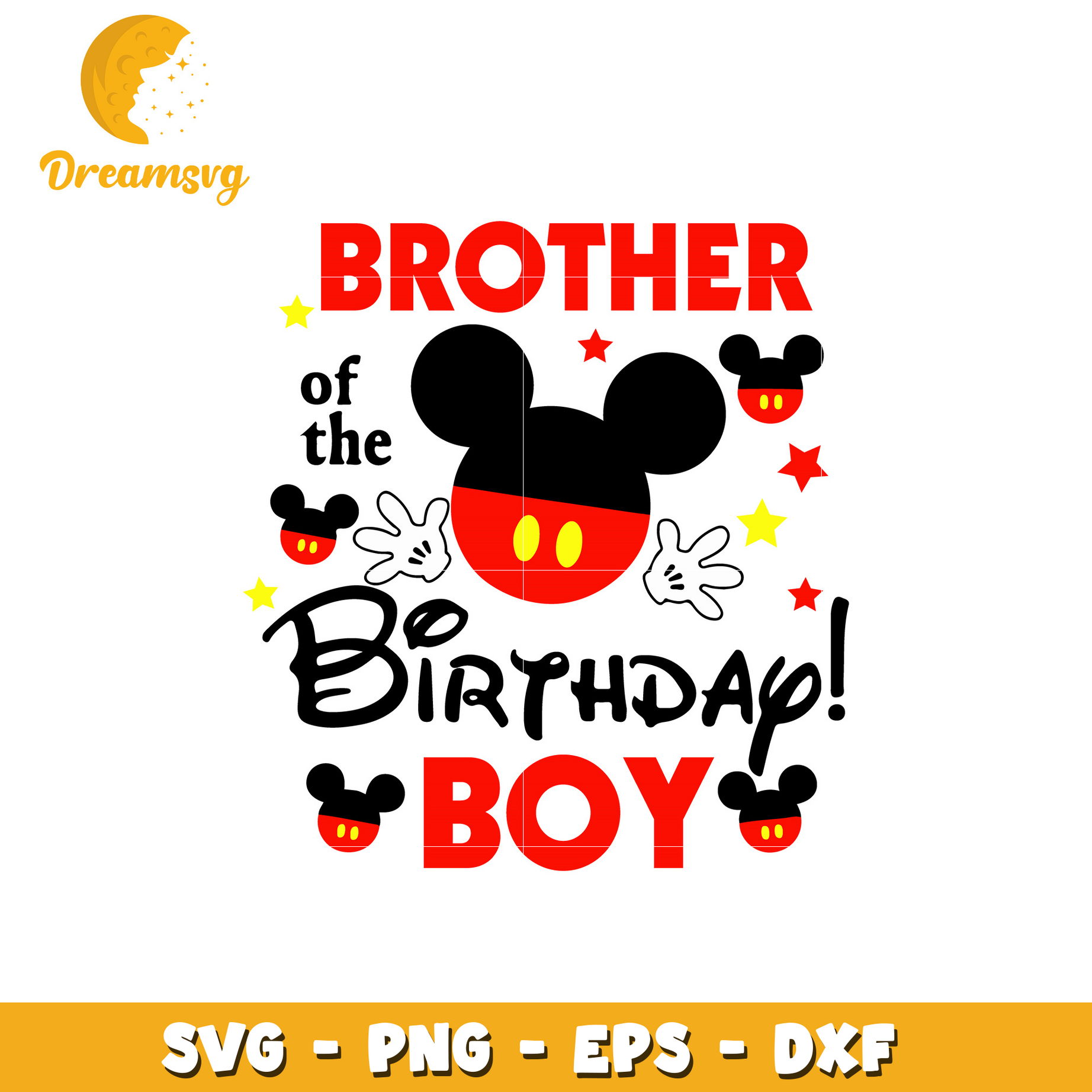 Mickey brother of the birthday boy svg