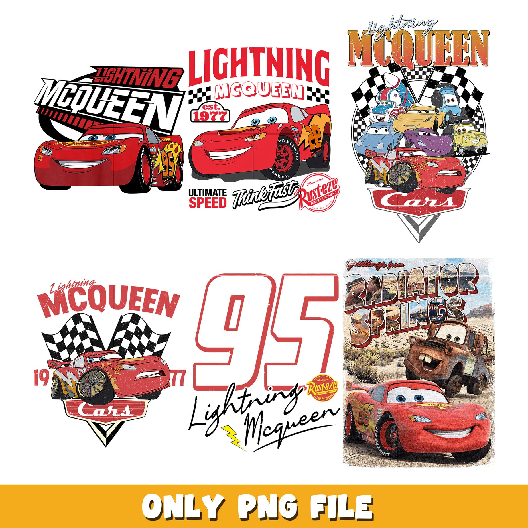 Lightning Mcqueen Faces bundle png, cars png, Disney cartoon png, Digital download 