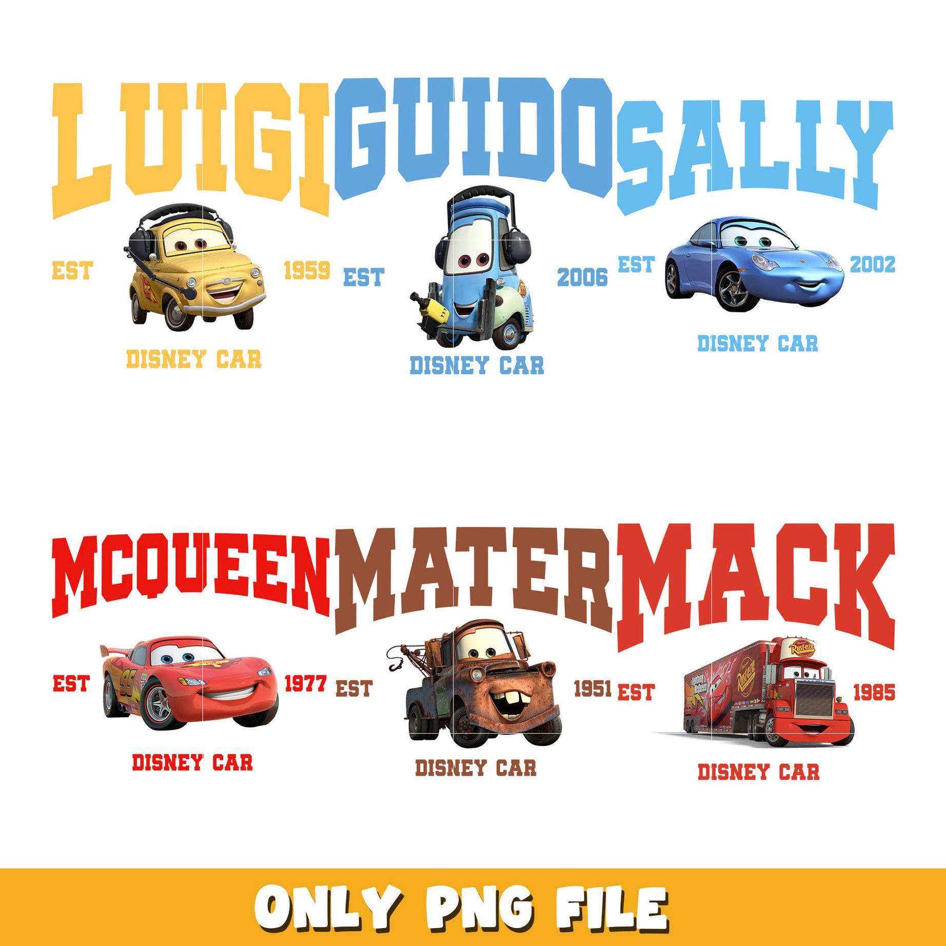 Disney mcqueen car est png bundle, Disney car png, disney png