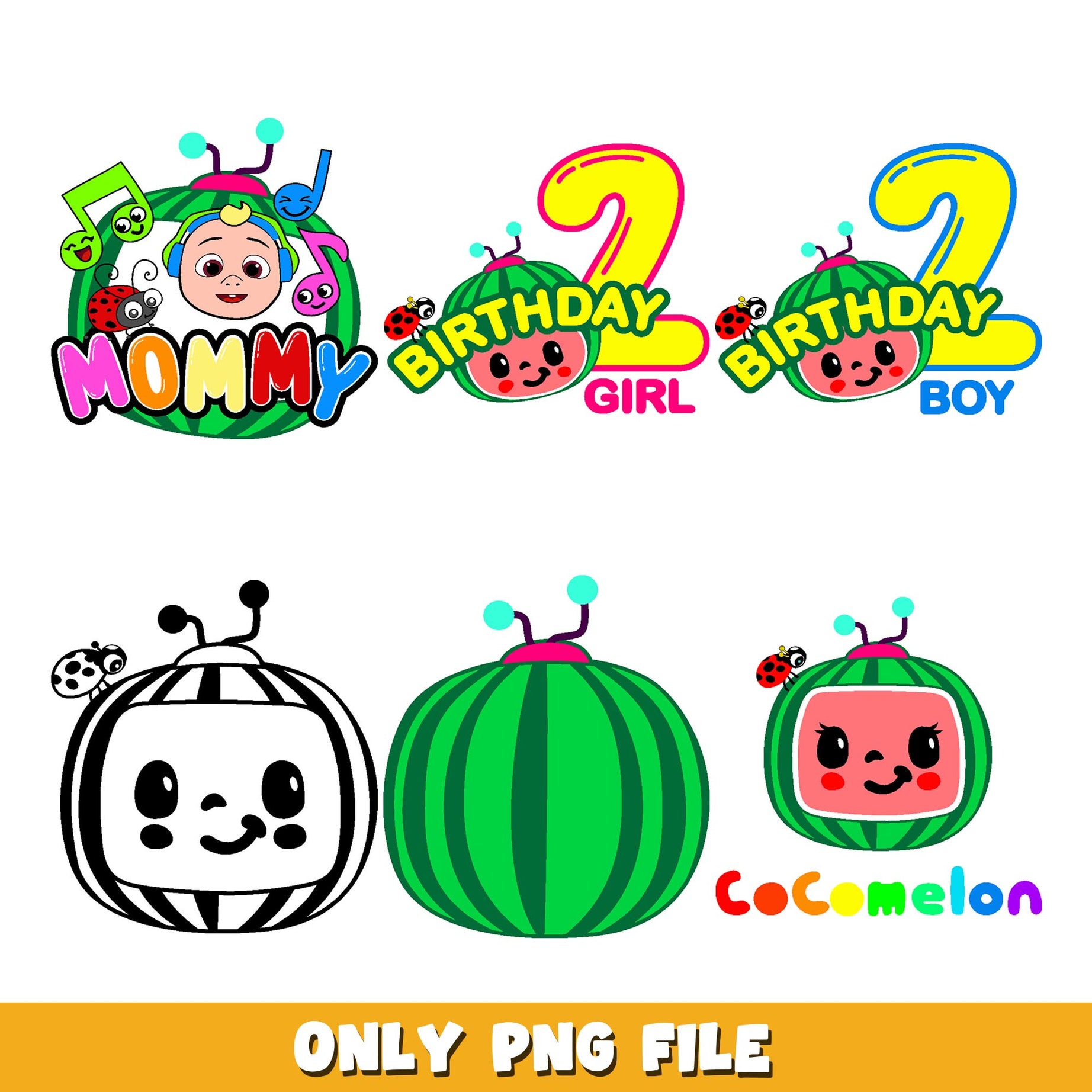 Cocomelon Happy Birthday png, Cocomelon  bundle png, cartoon png 