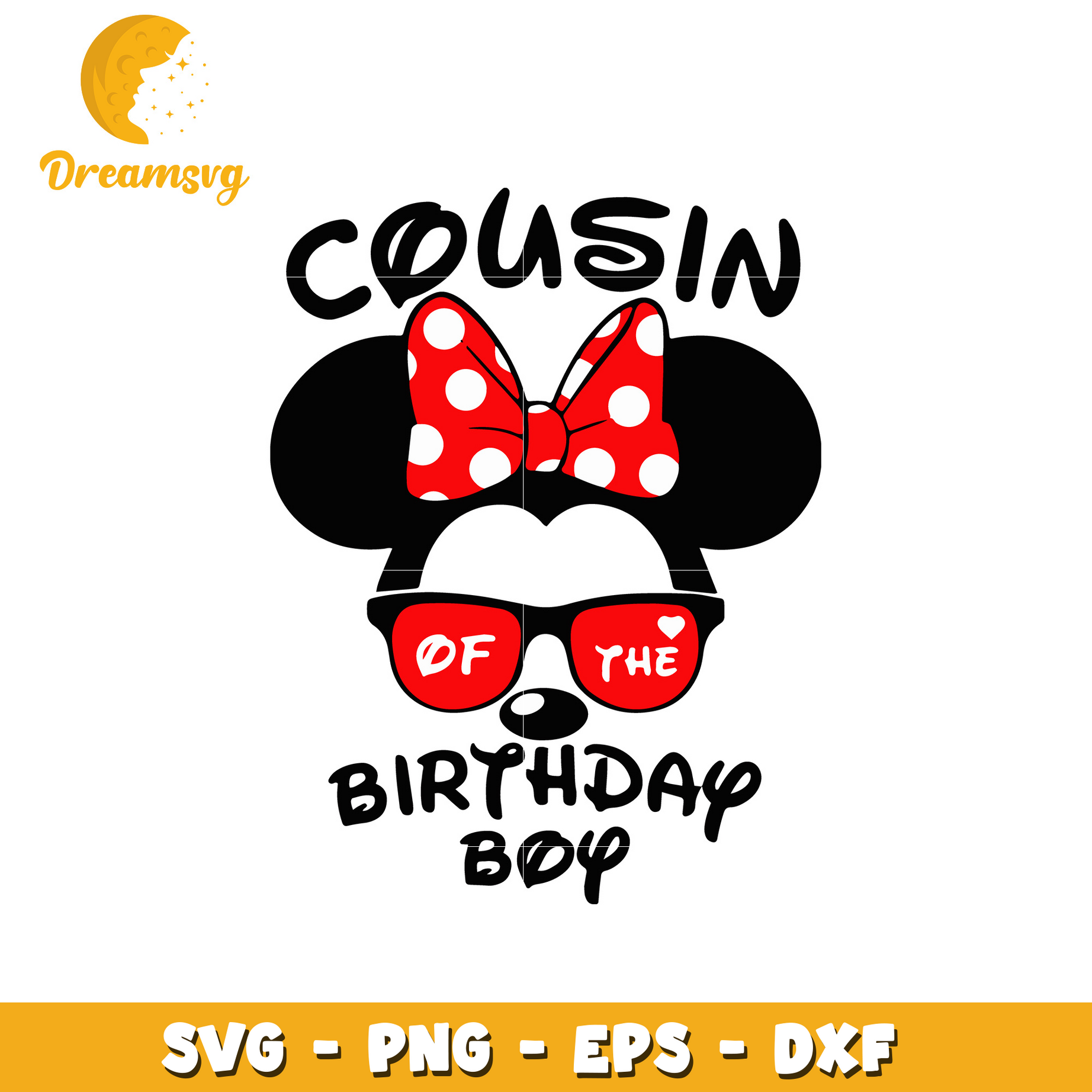 Minnie cousin of the birthday boy svg