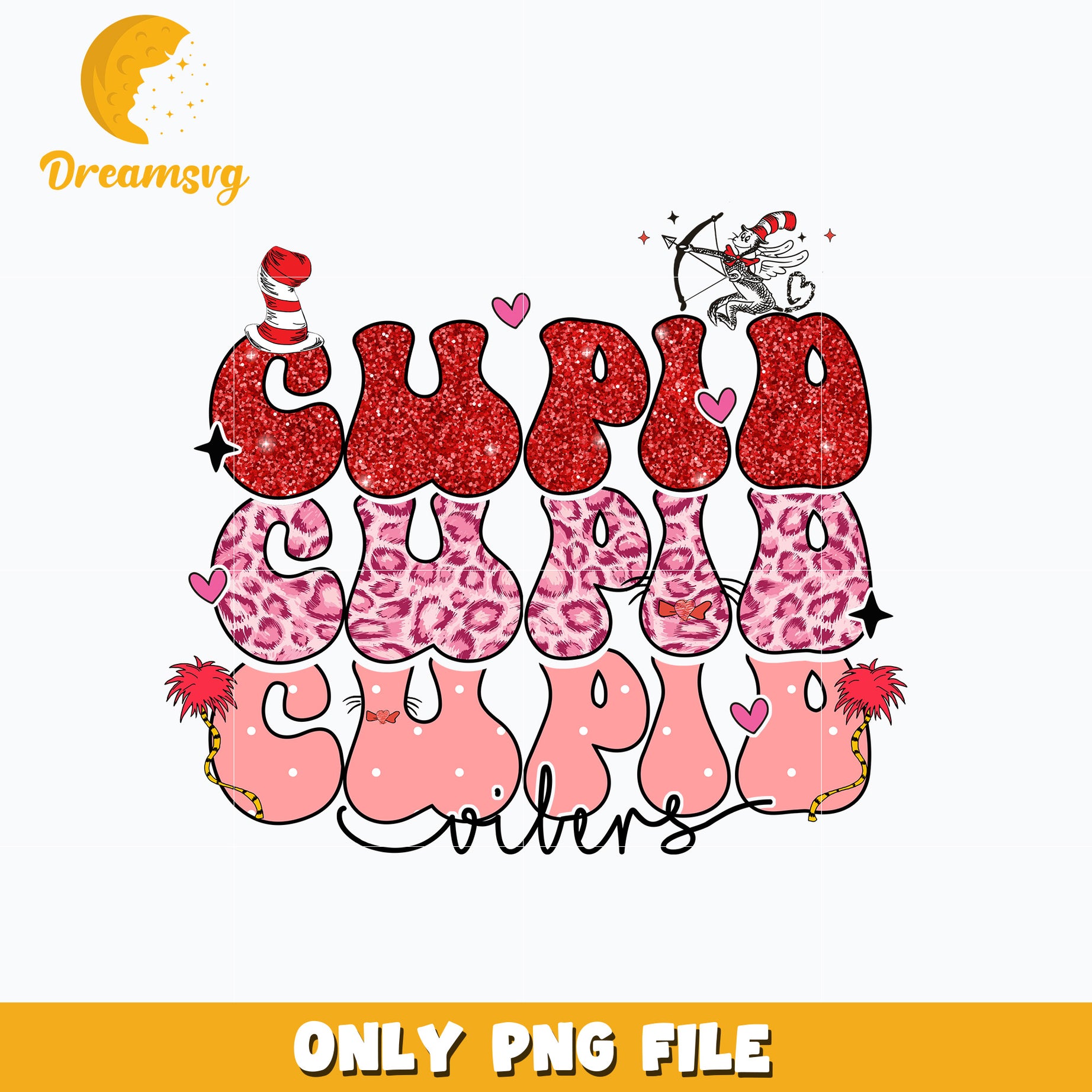 Dr Seuss cupid vibes valentine png