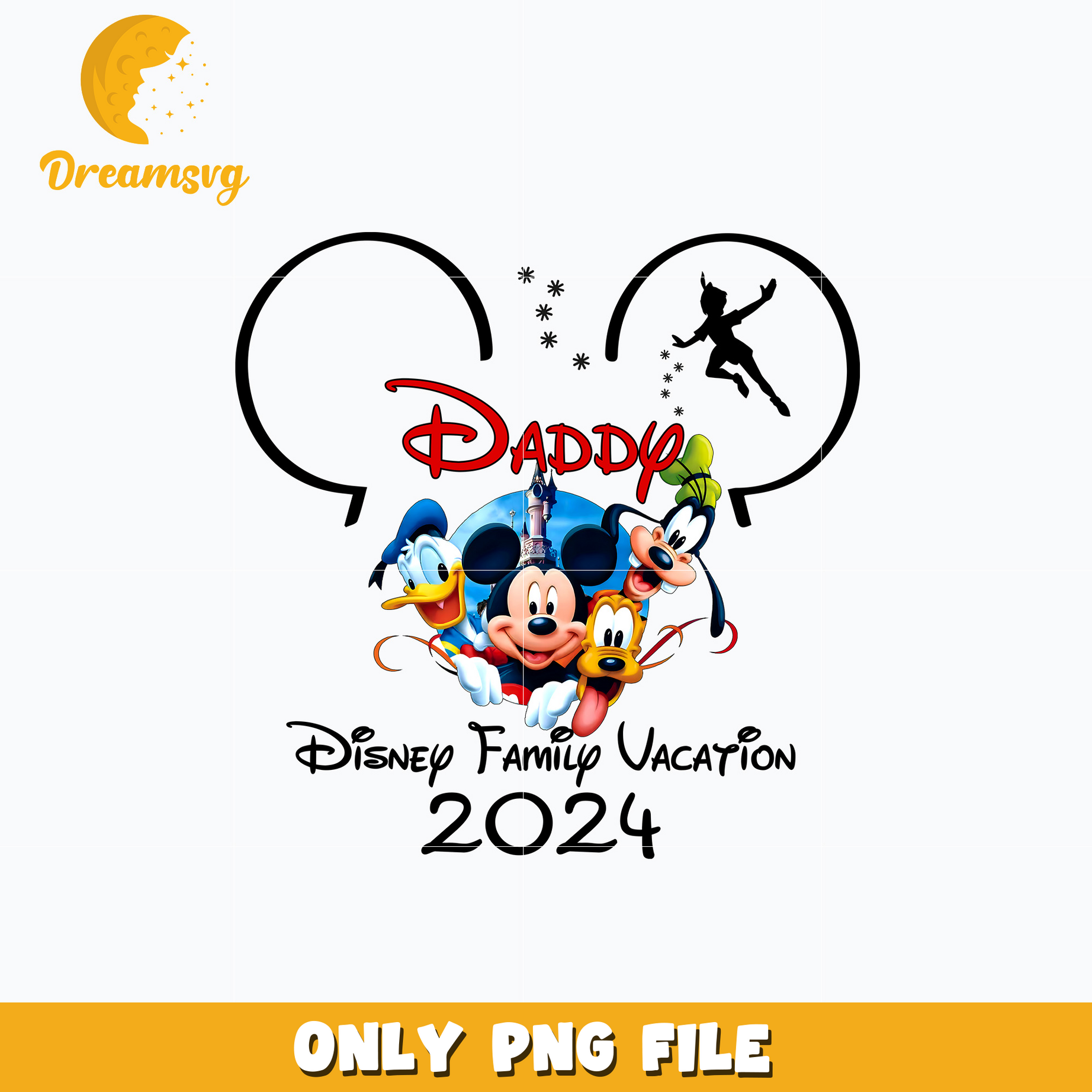 Mickey daddy disney family vacation 2024 png