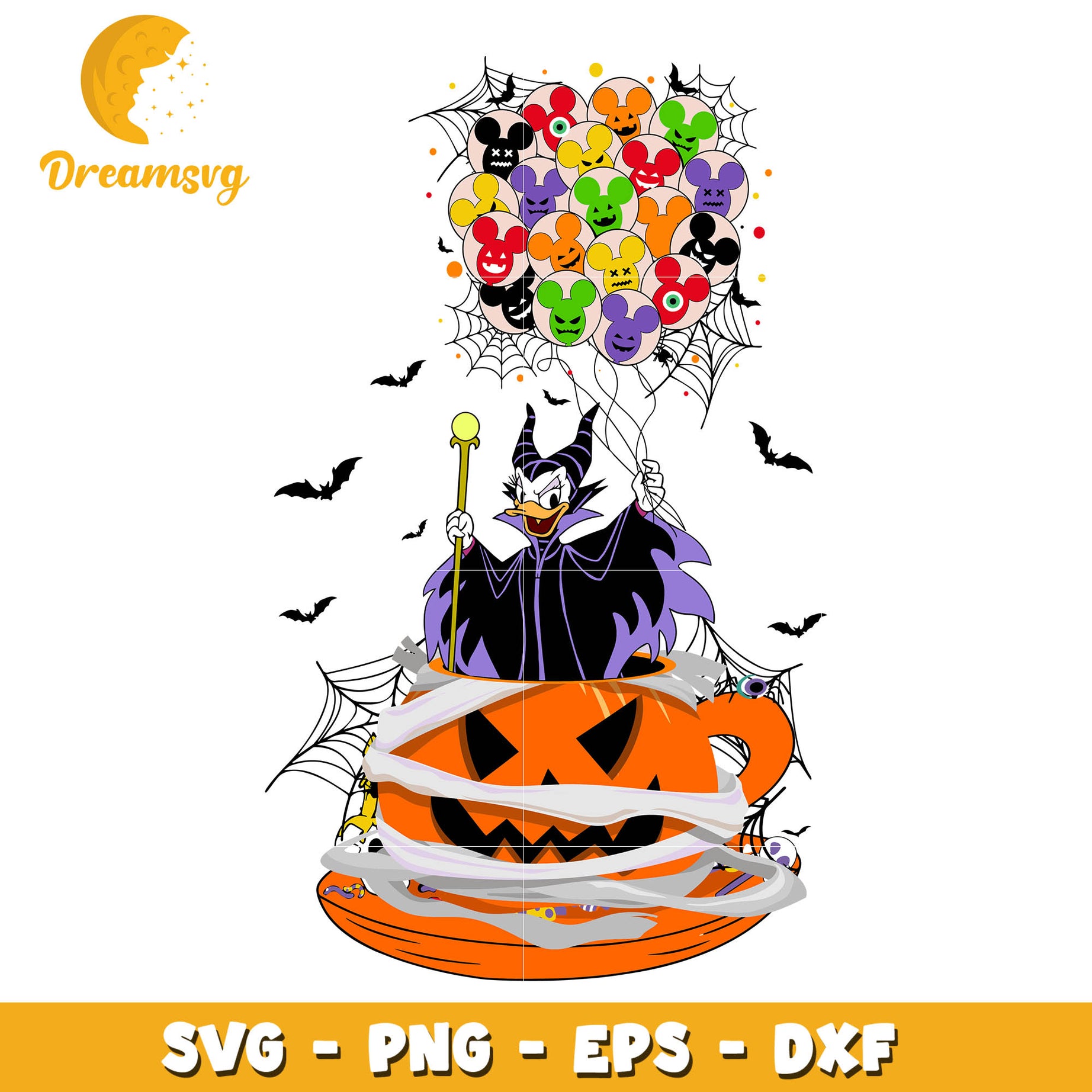 Daisy duck Maleficent design svg, halloween svg