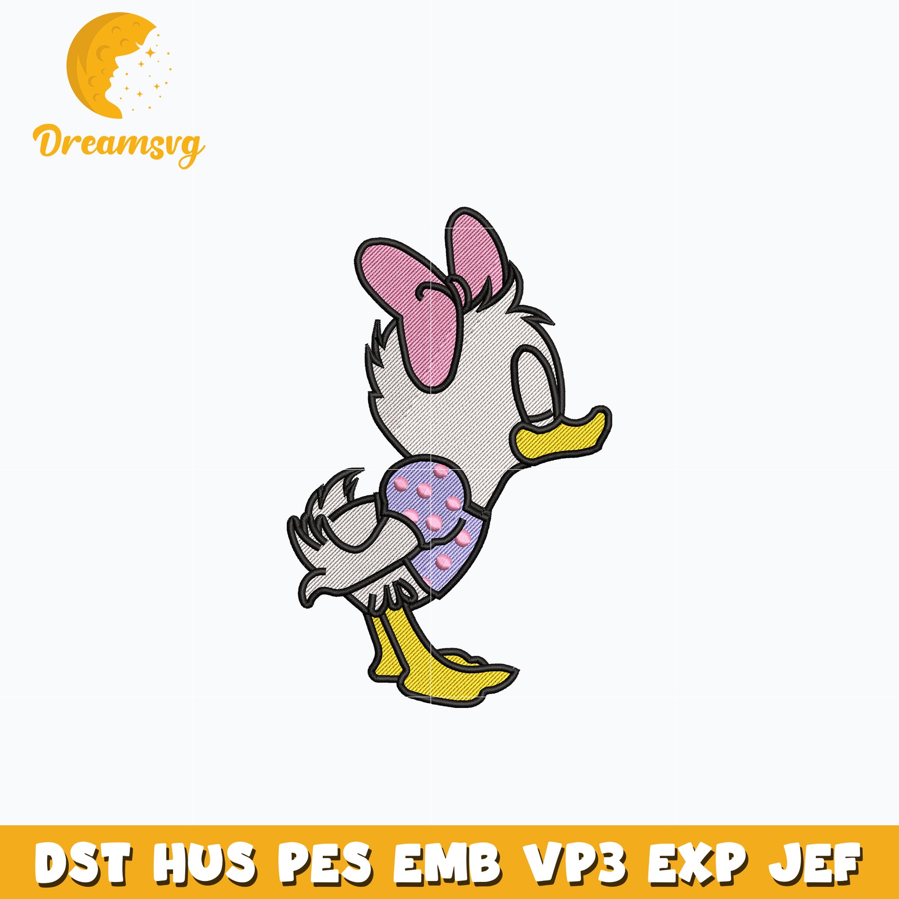 Daisy Duck chibi embroidery design