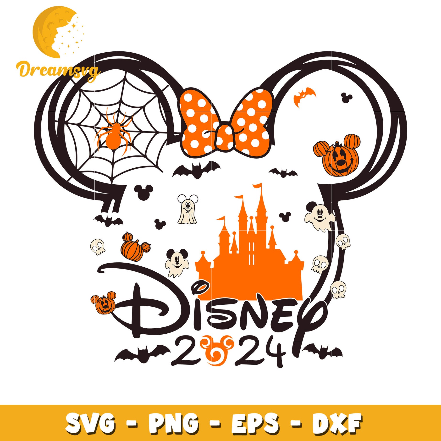 Disney 2024 minnie head svg, halloween svg