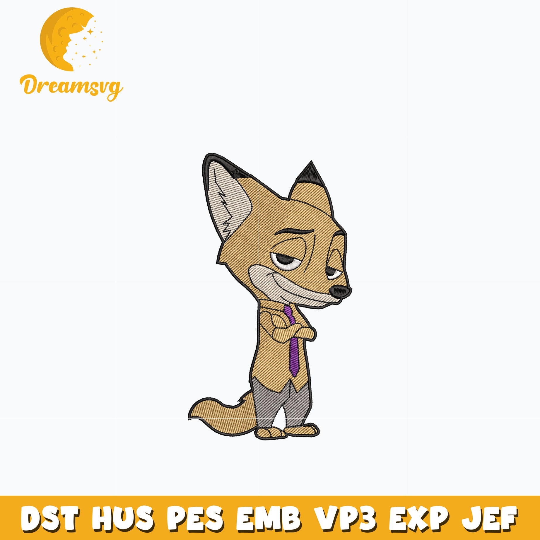 Nick Wilde embroidery design