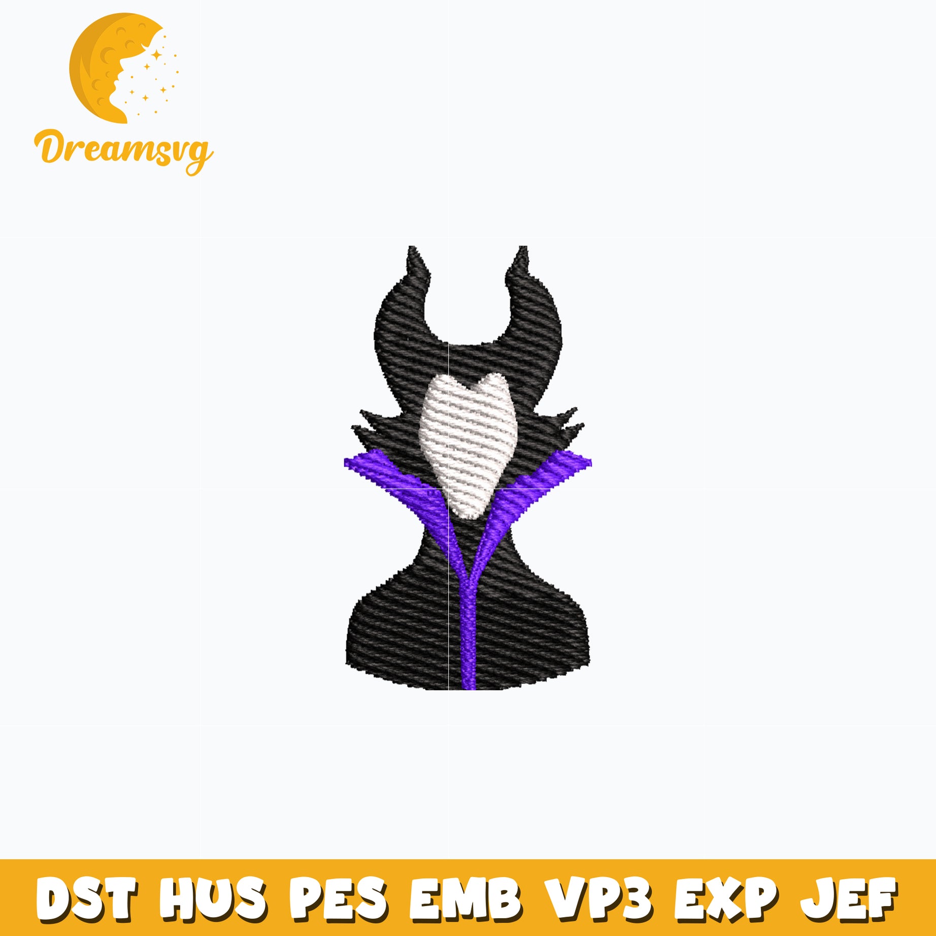 Disney Maleficent head embroidery design