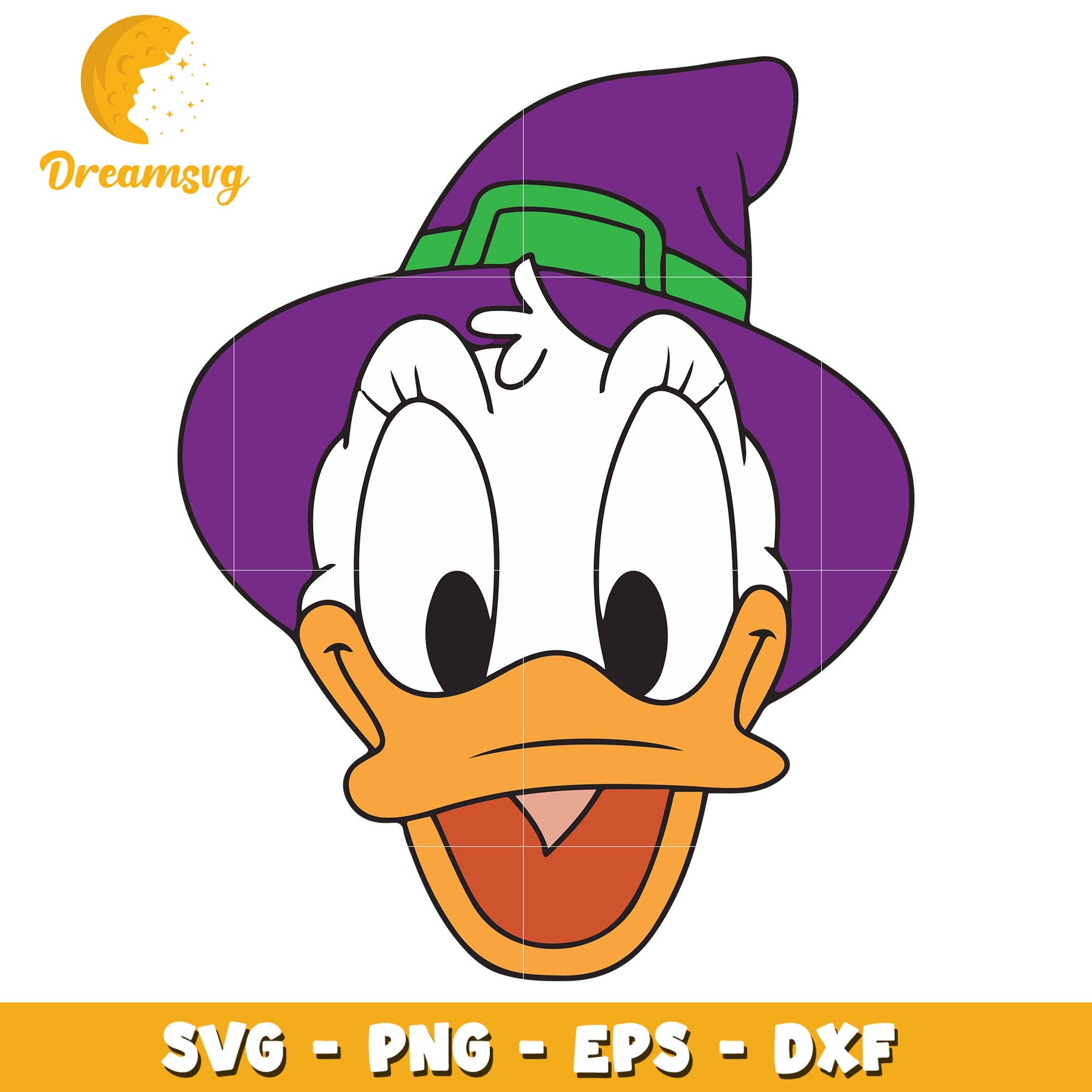 Daisy Duck Witch head svg, Halloween svg