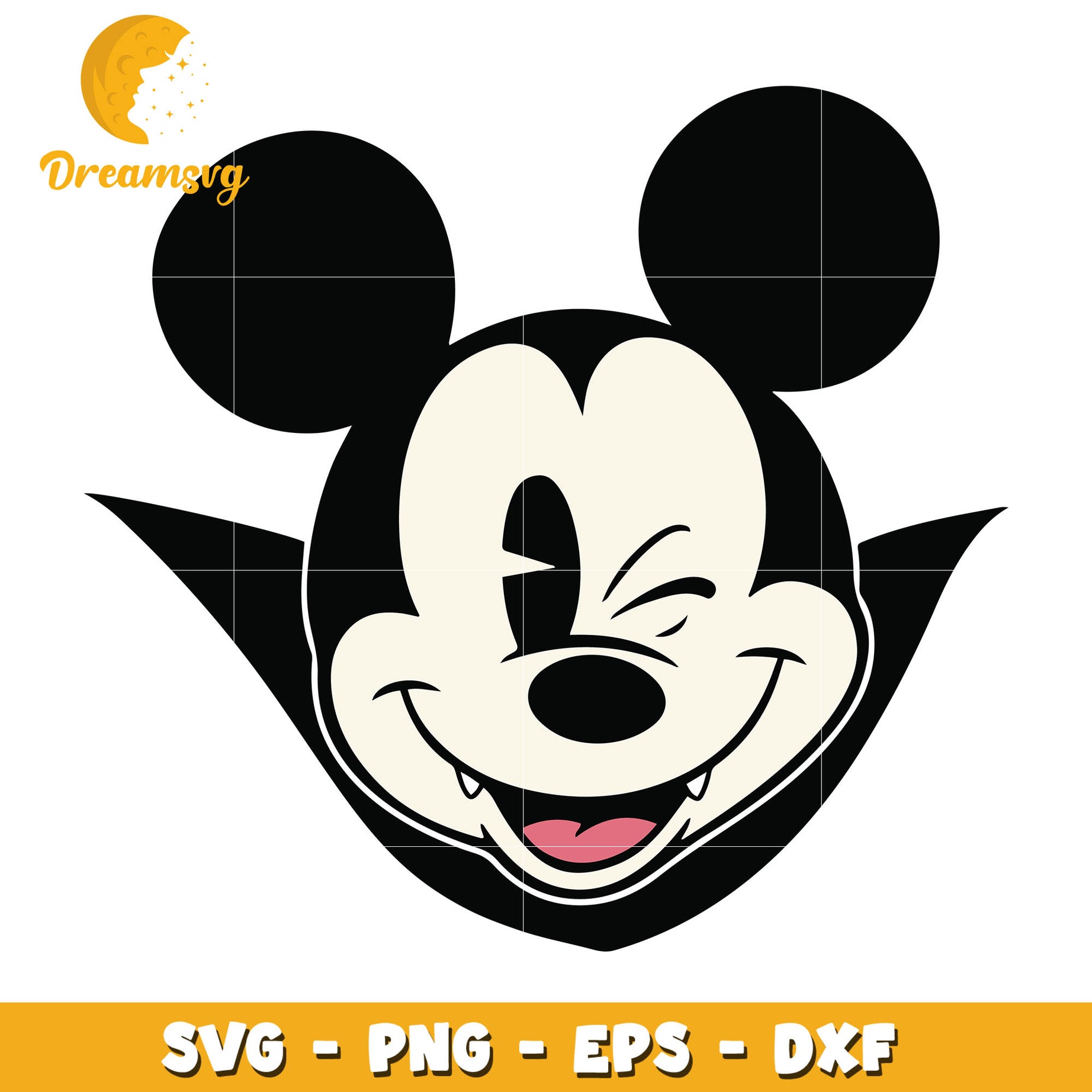 Mickey Vampire head svg, Halloween svg