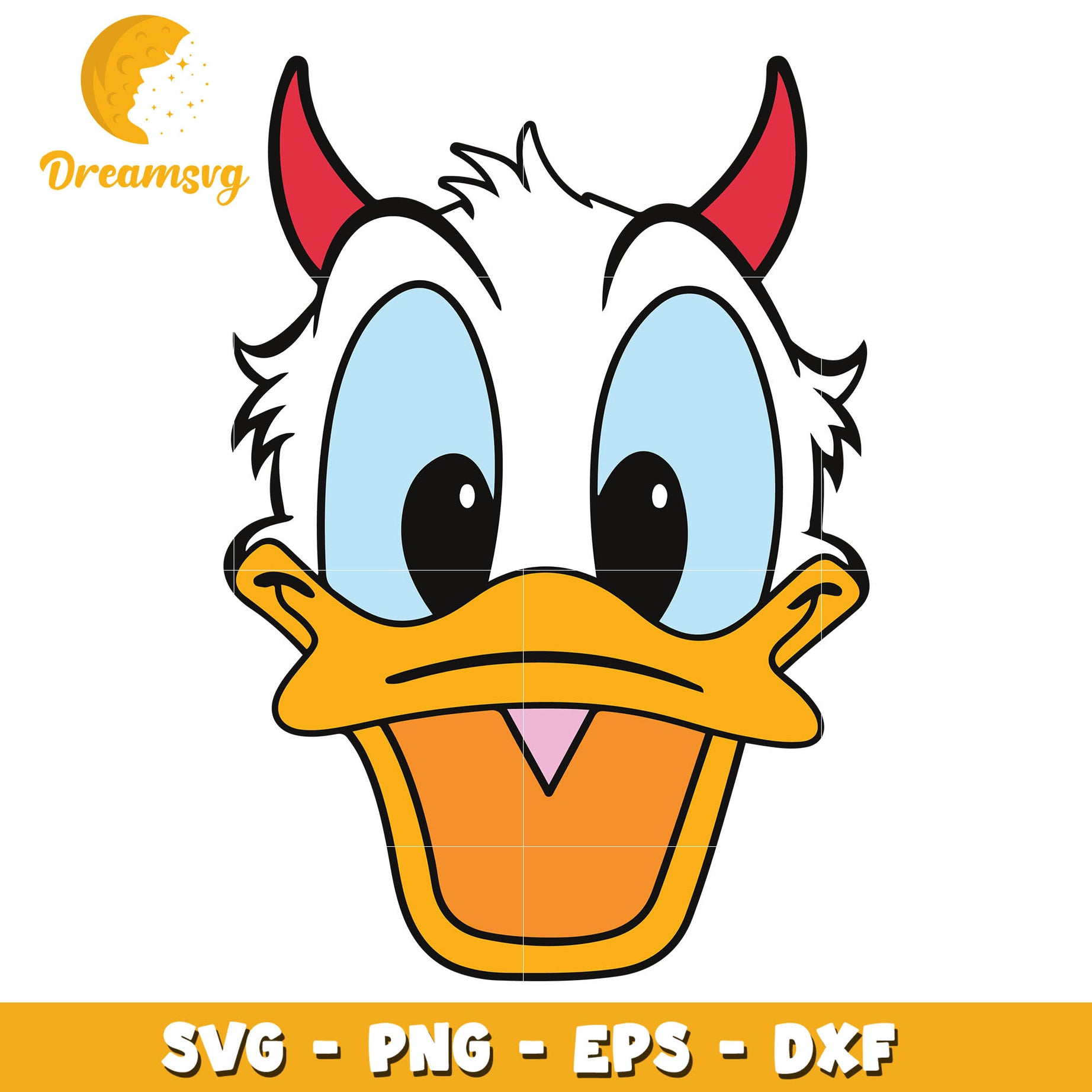 Donald duck devil head svg, Halloween svg