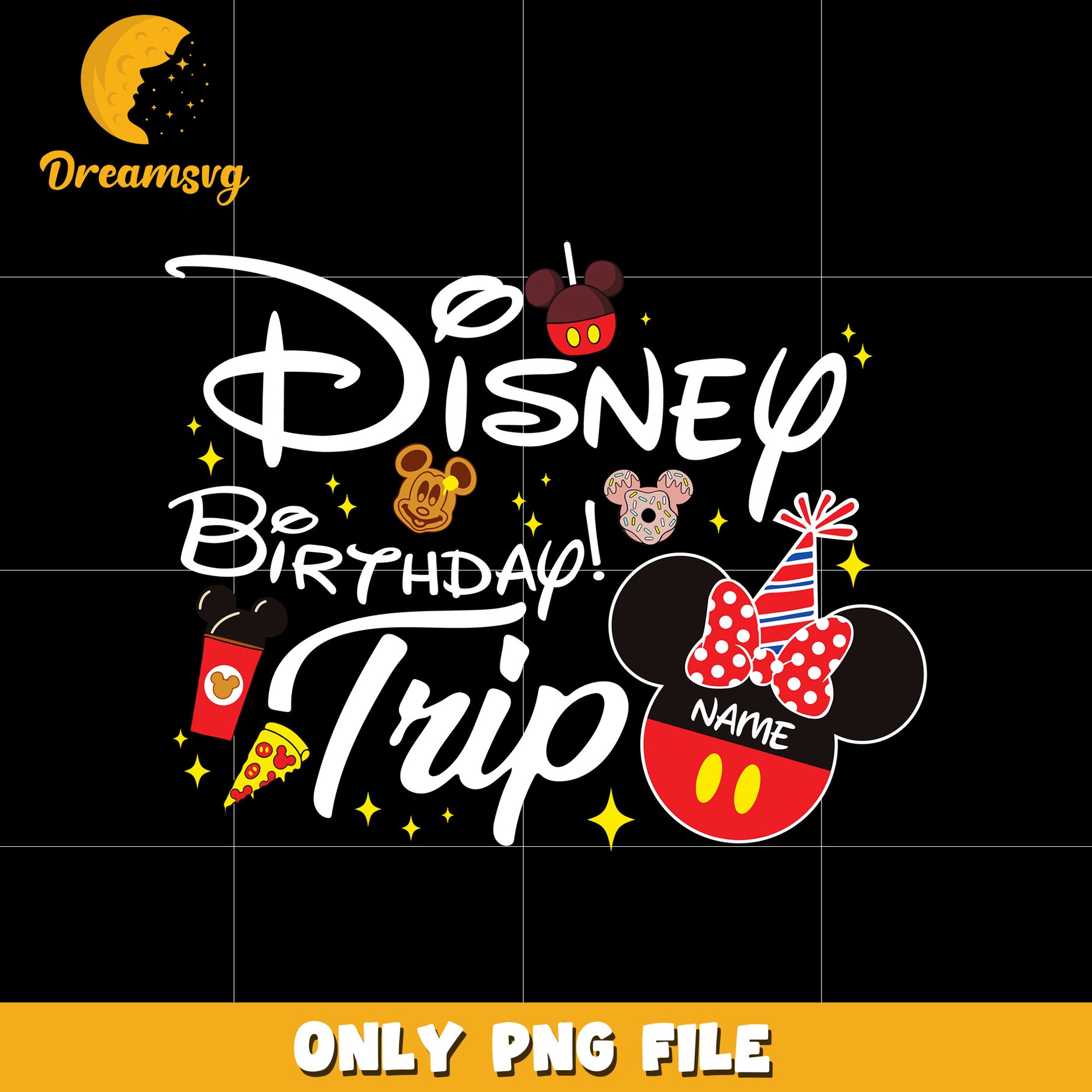 Minnie disney birthday trip png