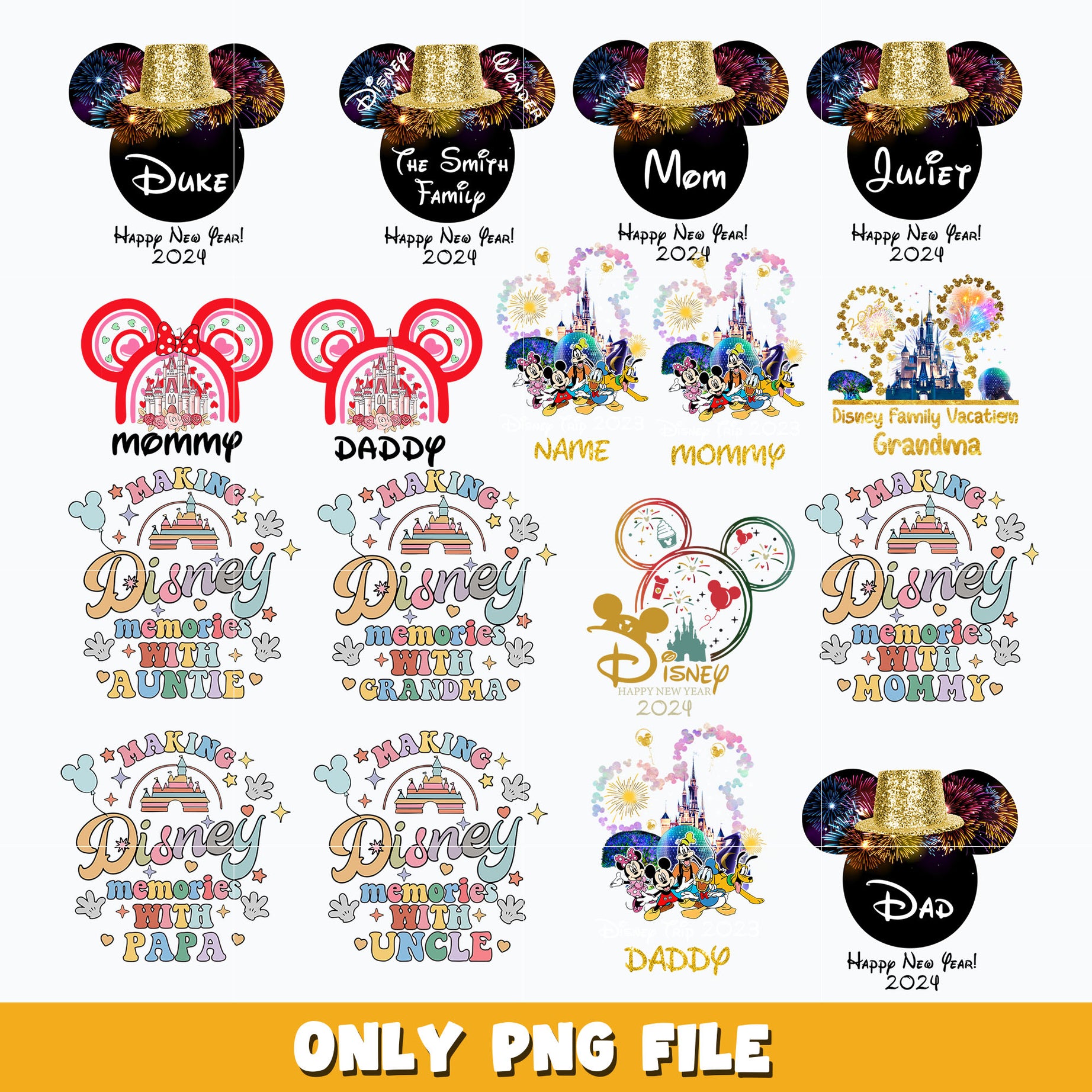 Mickey head disney family bundle png, Disney png, Digital download