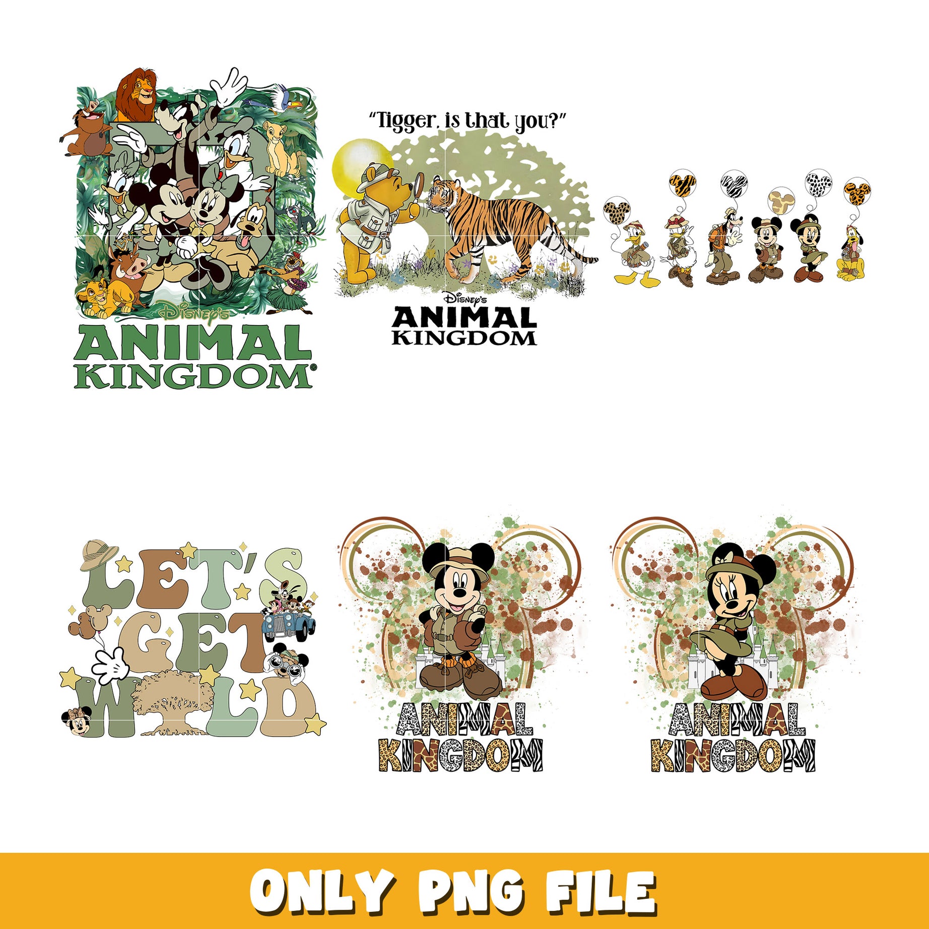 Disney Animal Kingdom bundle png, Disney cartoon png, Digital download  