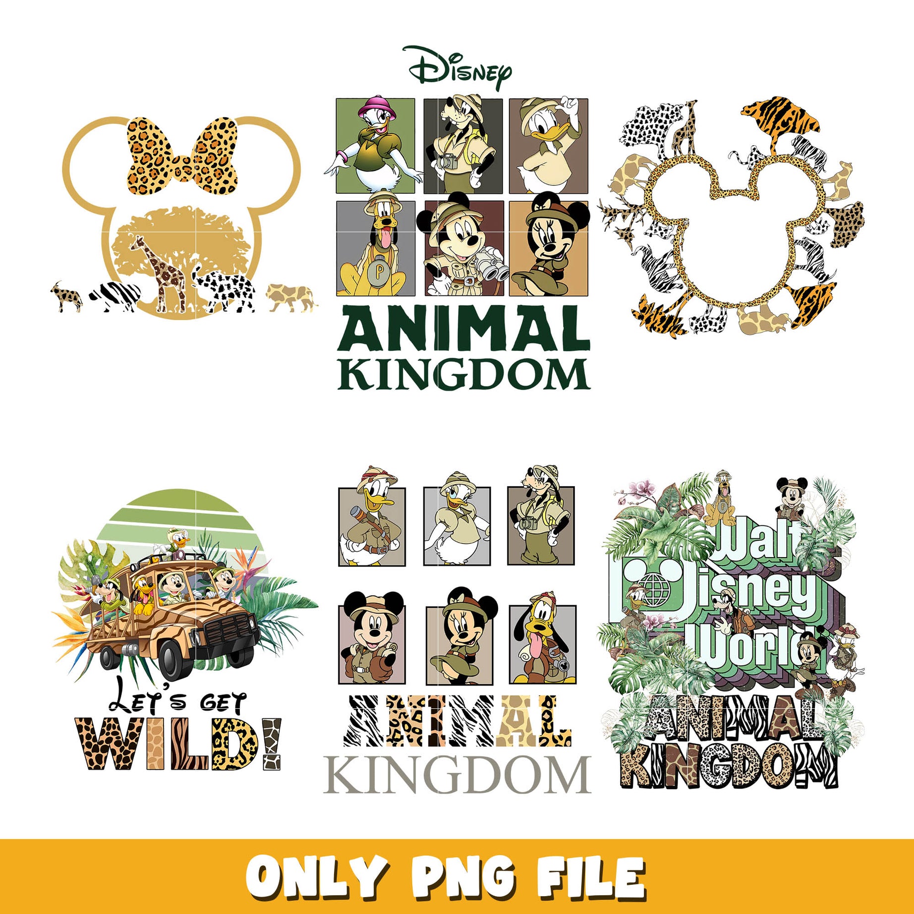 Disney mickey animal kingdom png bundle, Disney animal png, disney png