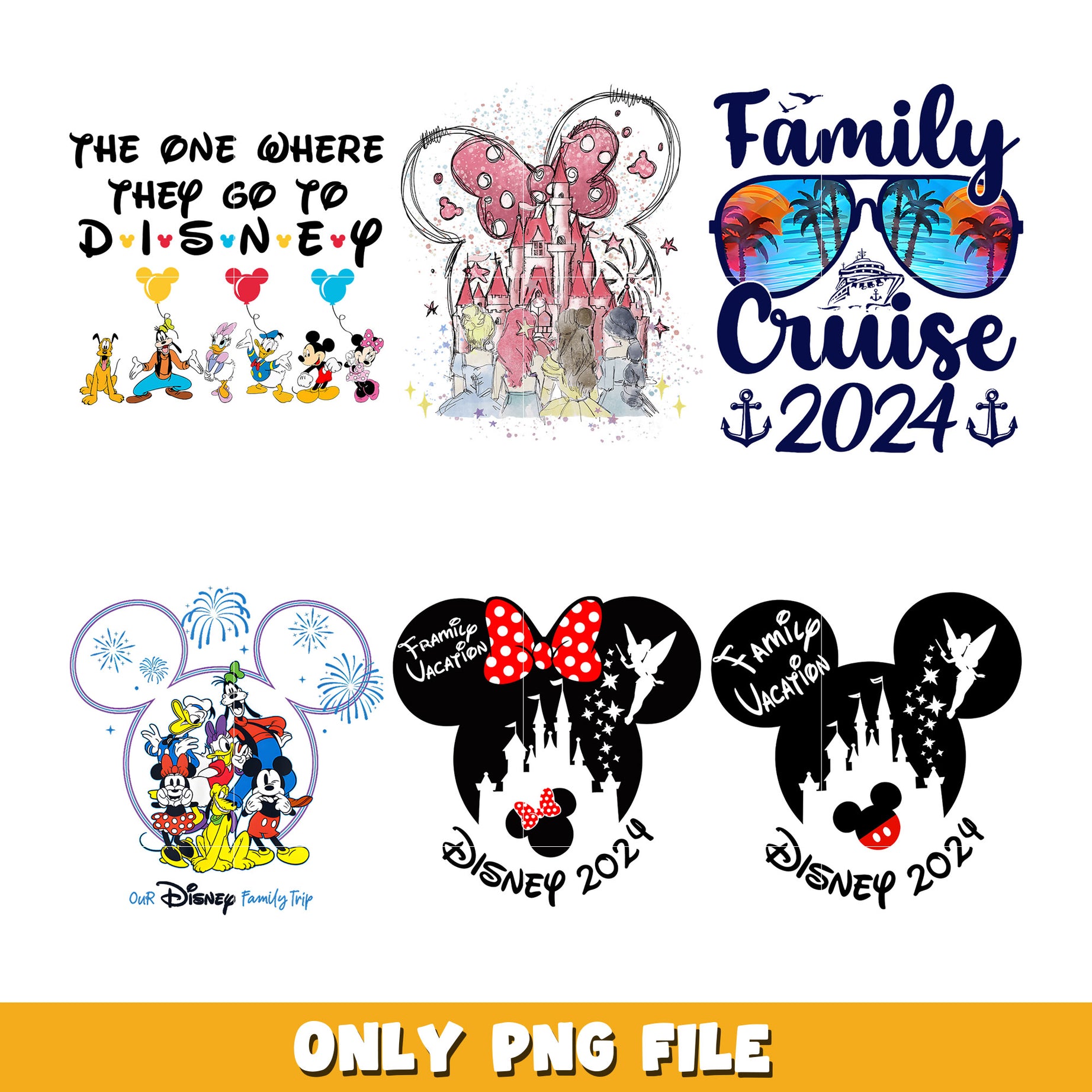 Disney Family Trip 2024 bundle png, Disney cartoon png, Digital download 